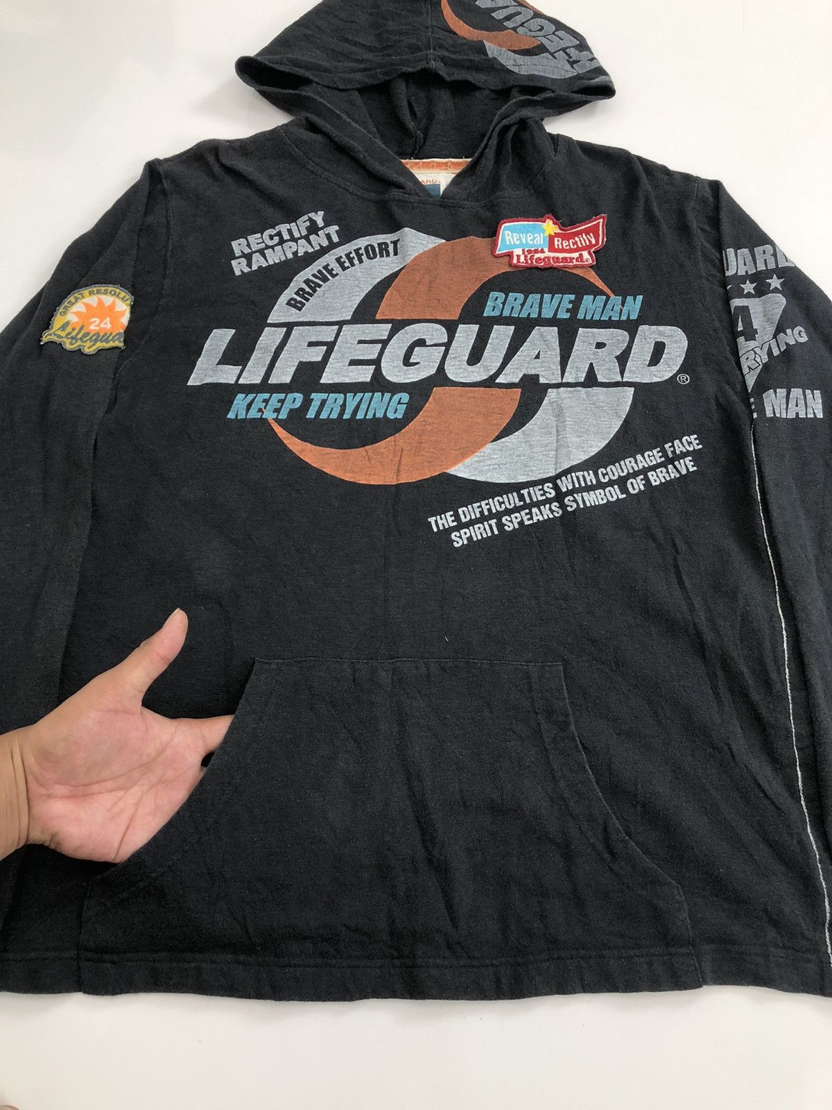 If Six Was Nine Japanese Poem Patchwork Lifeguard Hoodie Punk Rock Style Size US XL / EU 56 / 4 - 3 Thumbnail
