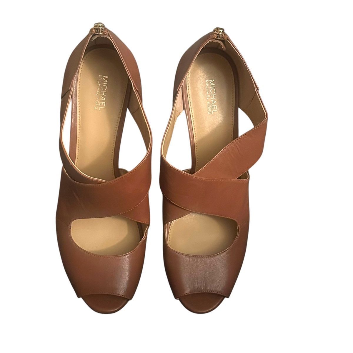 Michael Kors Michael Kors peep toe criss cross platform heeled shoes Size US 11 / IT 41 - 2 Thumbnail