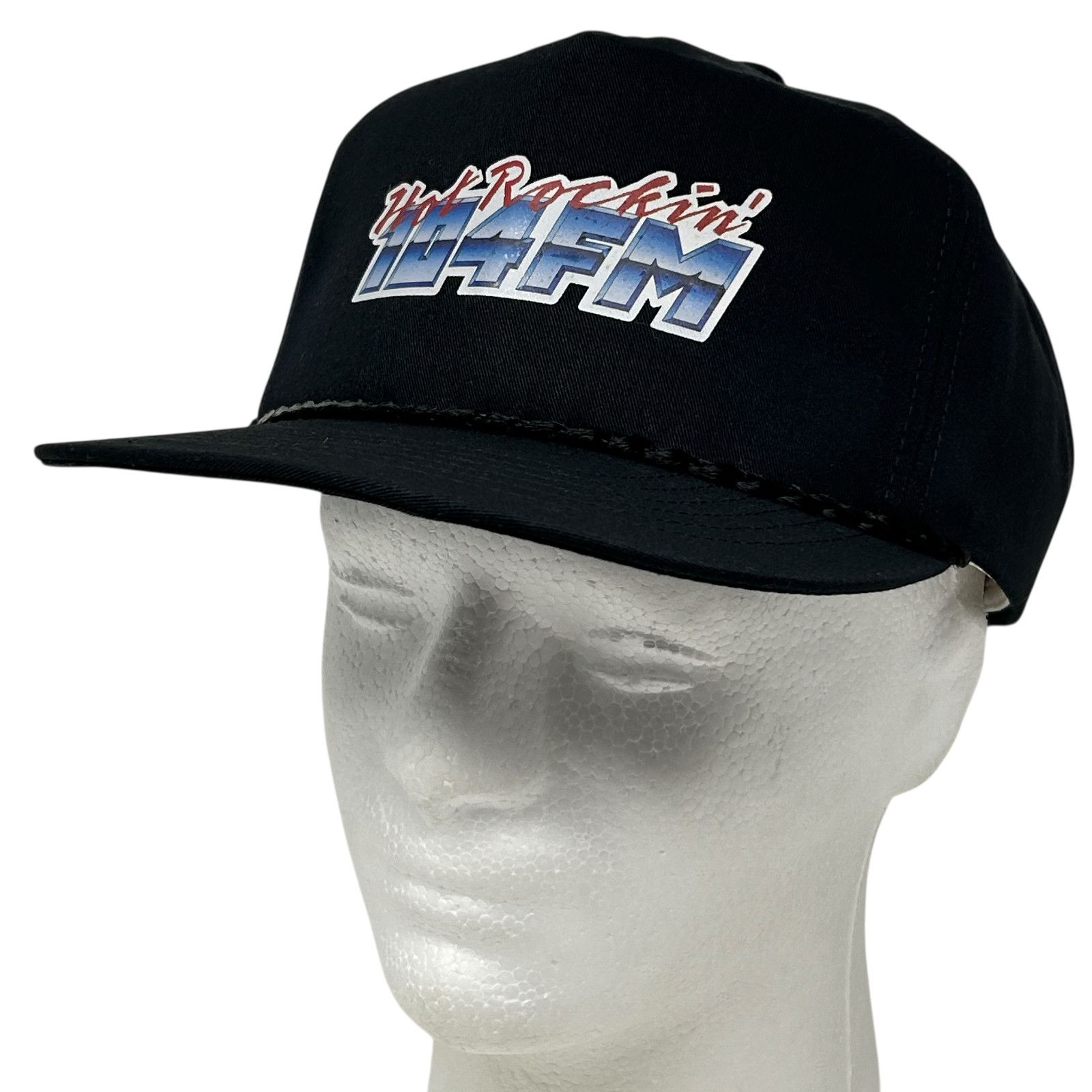 Vintage Vintage 80s Hot Rockin 104 FM Hat Baseball Cap KJJO Black Size ONE SIZE - 9 Thumbnail