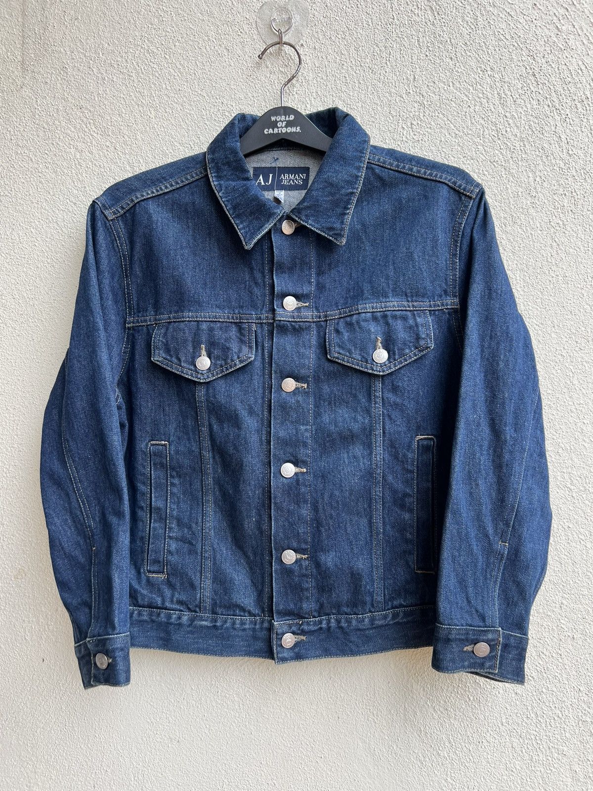 Armani AJ Armani Jeans Indigo 002 Series Denim Trucker Jacket Size US M / EU 48-50 / 2 - 6 Thumbnail