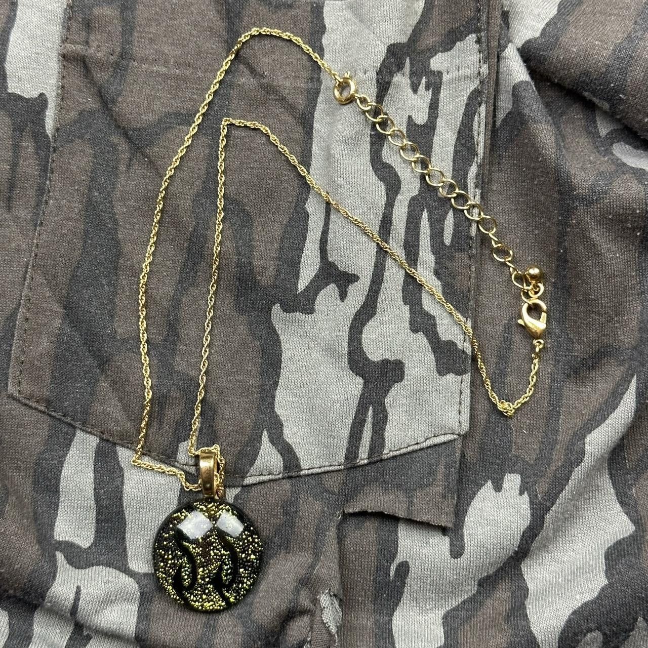 Jewelry Vintage Green Metallic Tattoo Gold Chain Necklace Size ONE SIZE - 4 Thumbnail