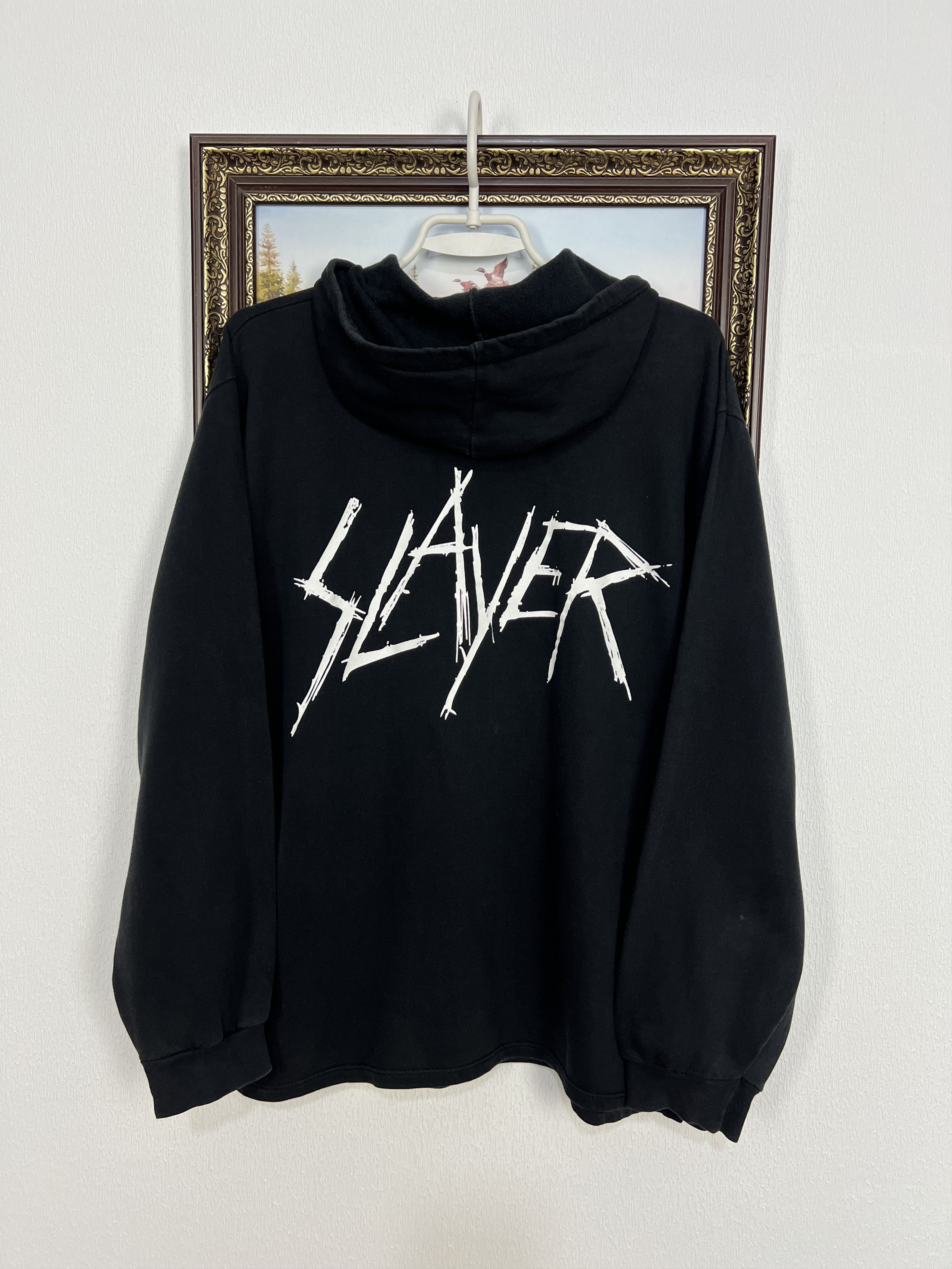 Vintage Vintage Slayer Over Print Hoodie Jacket Band Black Size US L / EU 52-54 / 3 - 8 Thumbnail