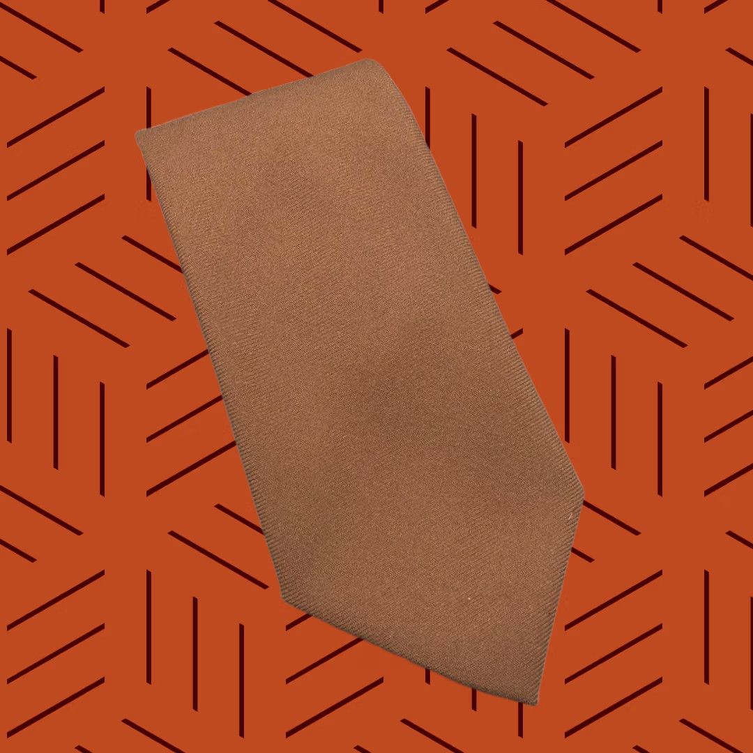 Vintage Fox Hill Polyester Tie Necktie Wide 3.5" Tan Men's Tie Size ONE SIZE - 1 Thumbnail