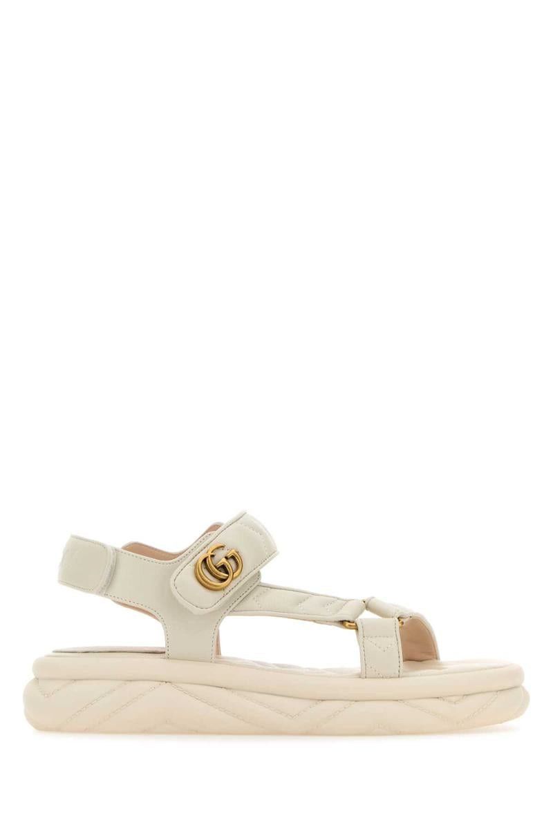 Gucci o1s1wg110225 GG Leather Sandals in Ivory Size US 9 / IT 39 - 1 Thumbnail