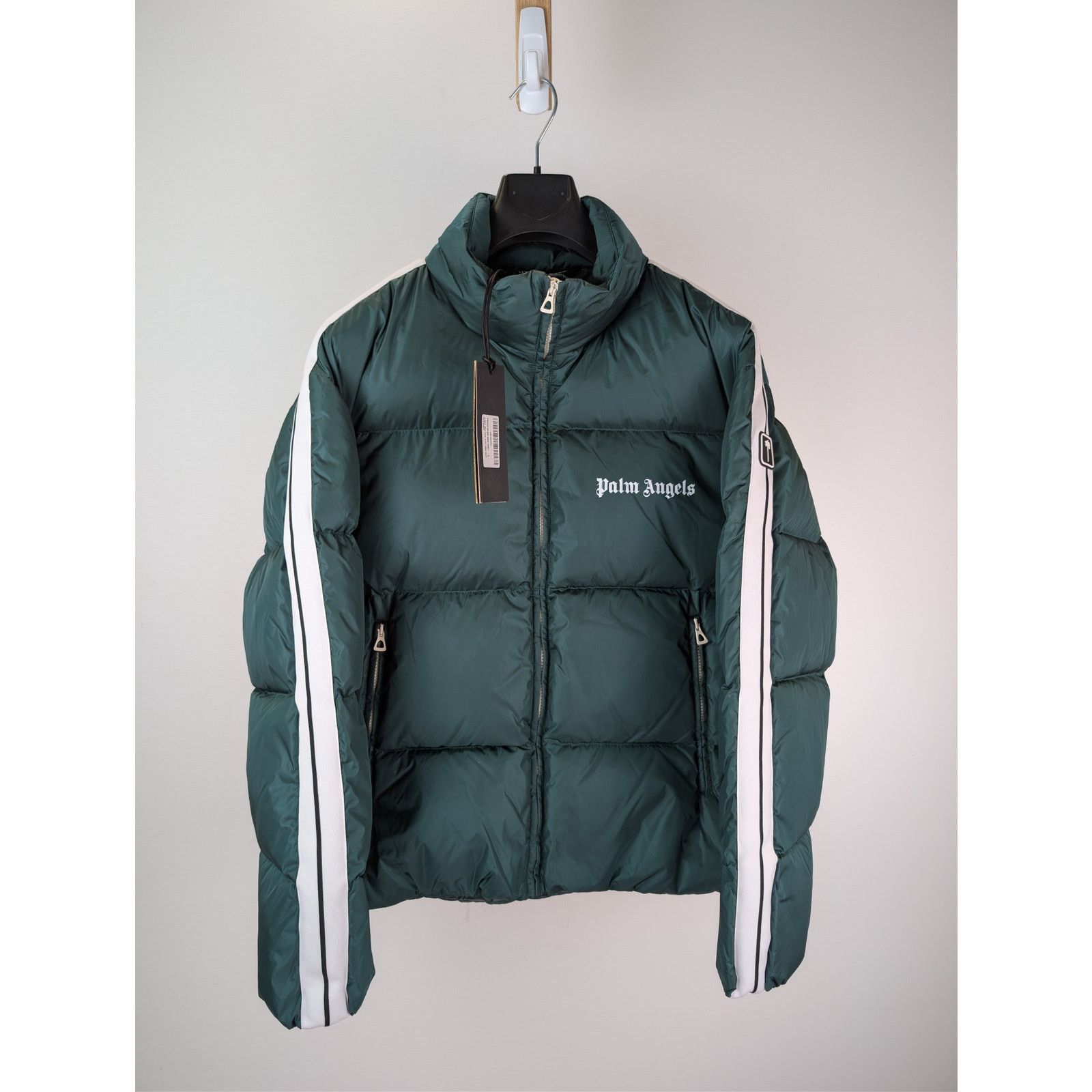 Palm Angels o1rshd1 Classic Track Down Jacket in Green / White Size US L / EU 52-54 / 3 - 1 Thumbnail