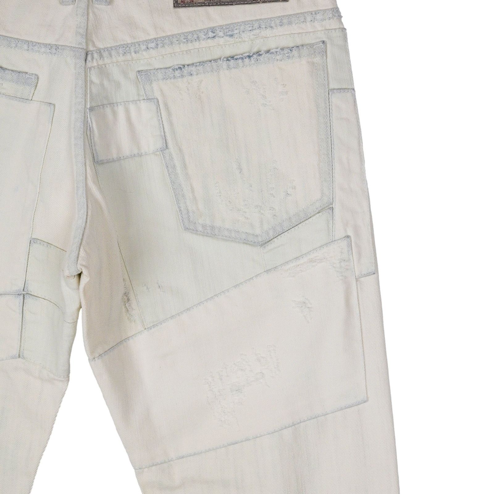 Dolce & Gabbana Dolce Gabbana White Distressed Patchwork Denim Pants Jeans Size US 31 - 8 Thumbnail