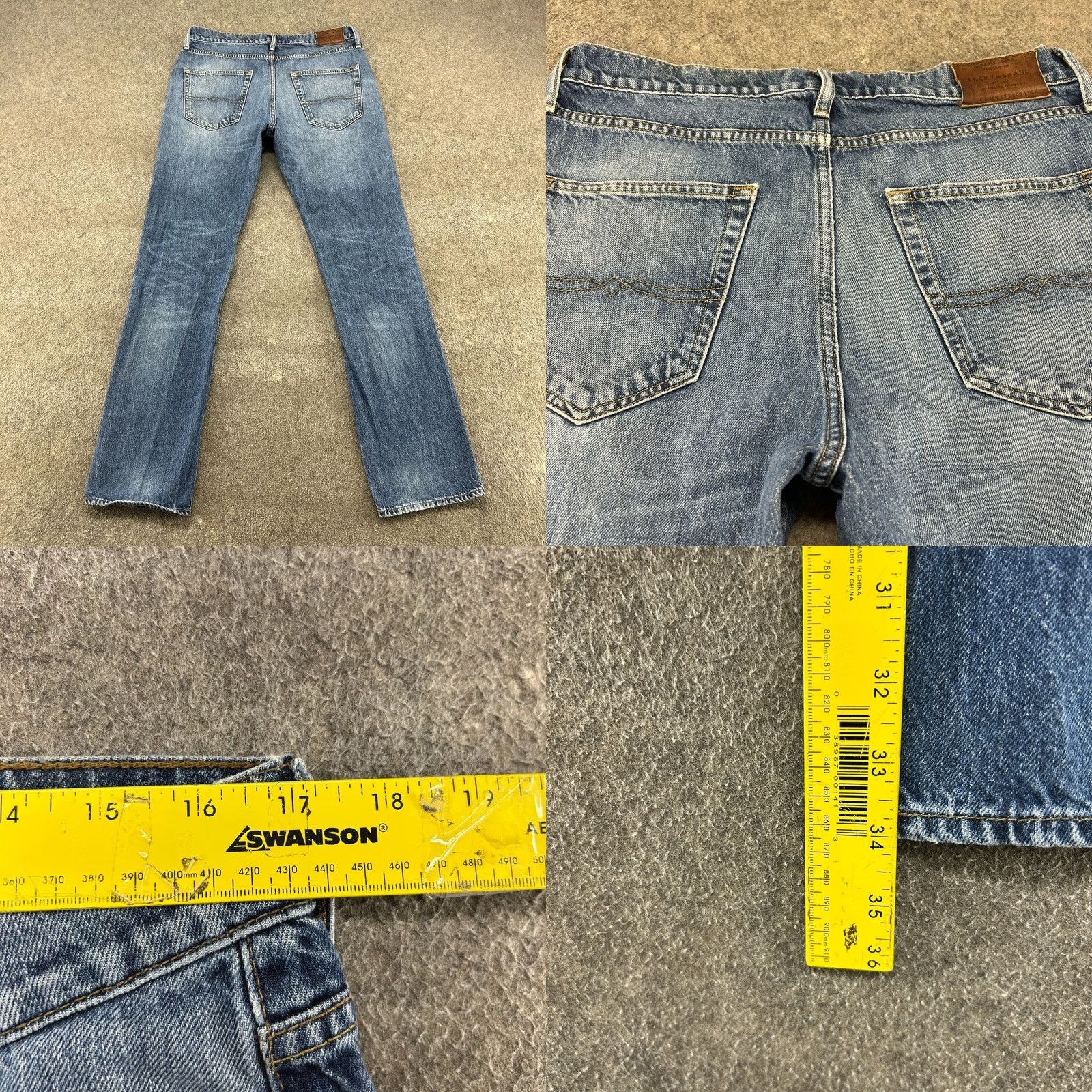 Lucky Brand Lucky Brand Jeans Slim 32x32 Blue Medium Wash 5-Pocket Denim Distressed City College Preppy Mens Size US 32 / EU 48 - 10 Thumbnail