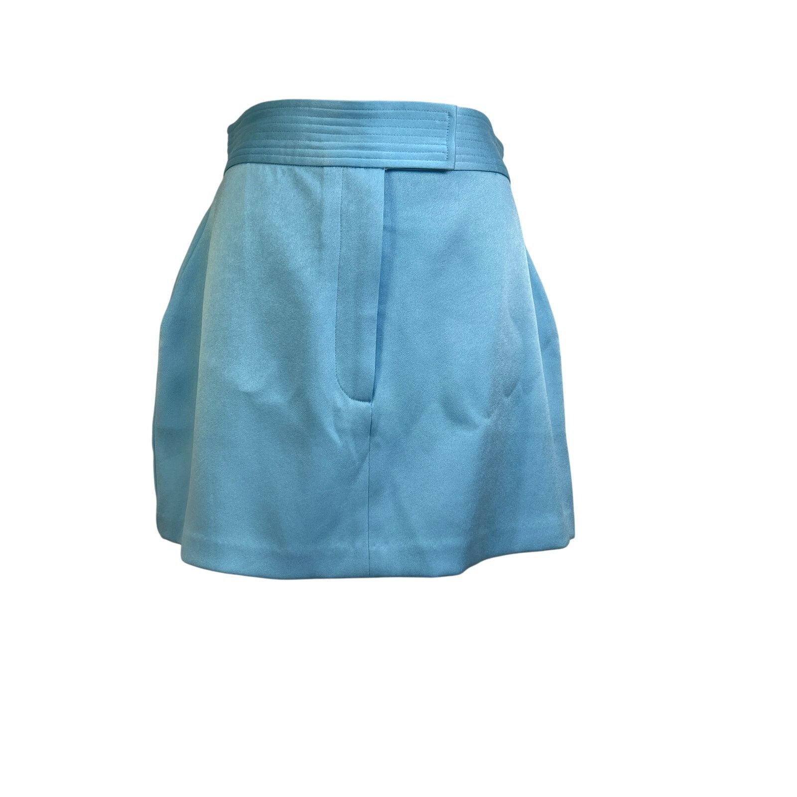 Alex Perry Alex Perry Lark Mini Skirt Blue Satin Crepe Size 32" / US 10 / IT 46 - 1 Thumbnail