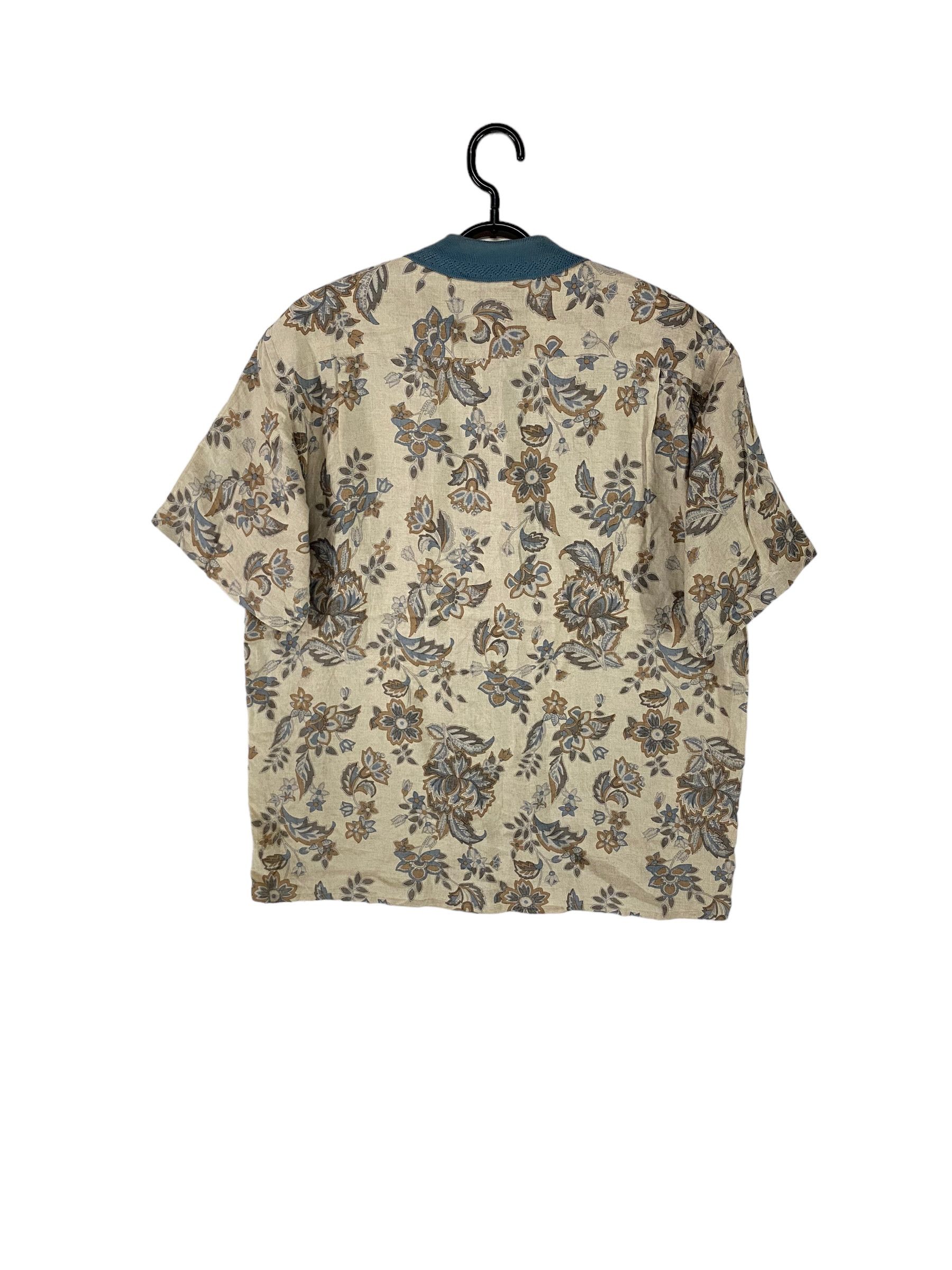 Christian Dior Monsieur × Designer 2000s Christian Dior floral hemp button up polo shirt Size US S / EU 44-46 / 1 - 2 Thumbnail