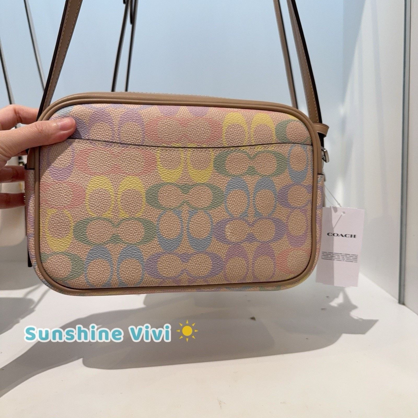 Coach NWT Coach Jamie Camera Bag Rainbow Signature CDD63 Sand Size ONE SIZE - 4 Thumbnail