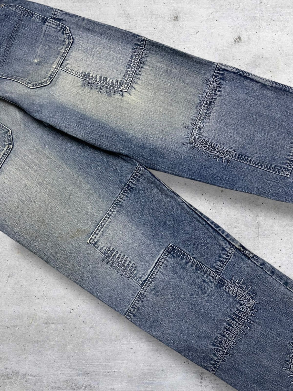 Japanese Brand VINTAGE B.SB JAPAN DESIGNER 1990S PATCHWORK MUDWASH DENIM Size US 28 / EU 44 - 12 Thumbnail