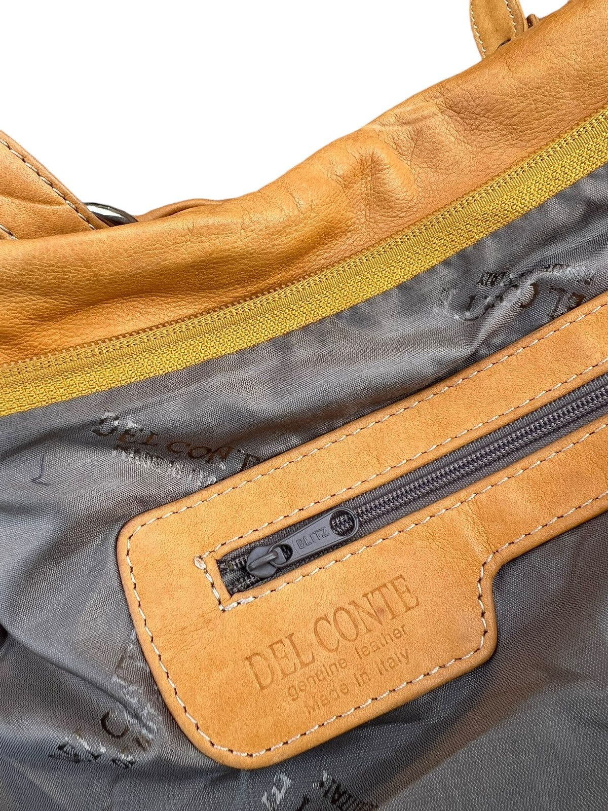 Leather Vintage DEL CONTE Muddy Stains Fade Patina Leather Bag Size ONE SIZE - 24 Thumbnail