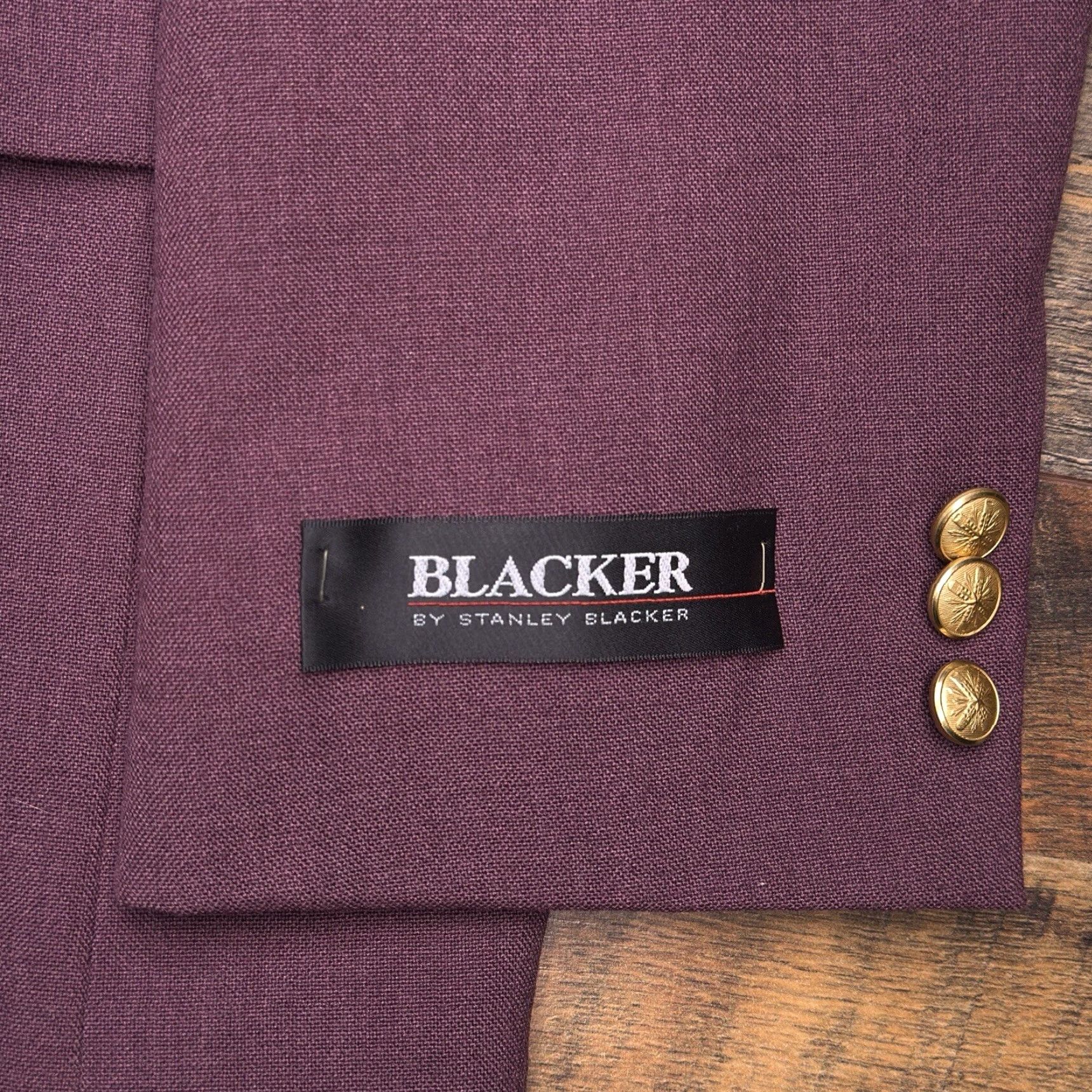 Stanley Blacker VINTAGE Stanley Blacker Sport Coat 40R Burgundy Wool Blazer - Two-Button, Single-Vented, Notch Lapel, Dry Clean Only, Regular Length, Solid, Men Size 40R - 6 Thumbnail