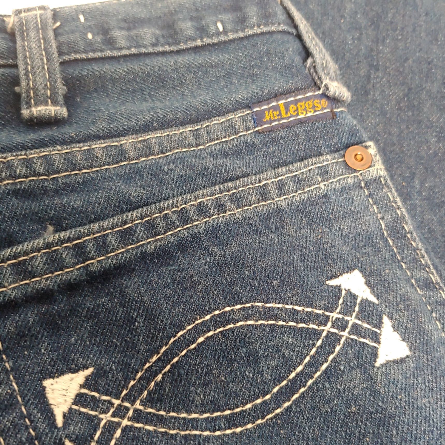 Vintage VINTAGE Mr. Leggs Jeans Western Style Dark Indigo Blue Cotton Denim 36x27 Mens Size US 36 / EU 52 - 7 Thumbnail