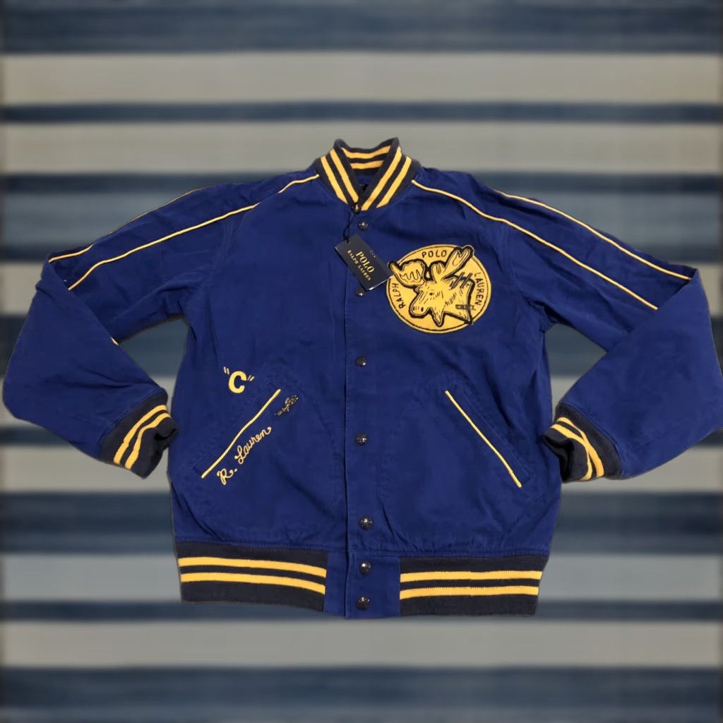 Polo Ralph Lauren VINTAGE Polo Ralph Lauren Pine Lake Moose P Wing Letterman Jacket Mens Medium NWT Size US M / EU 48-50 / 2 - 1 Thumbnail