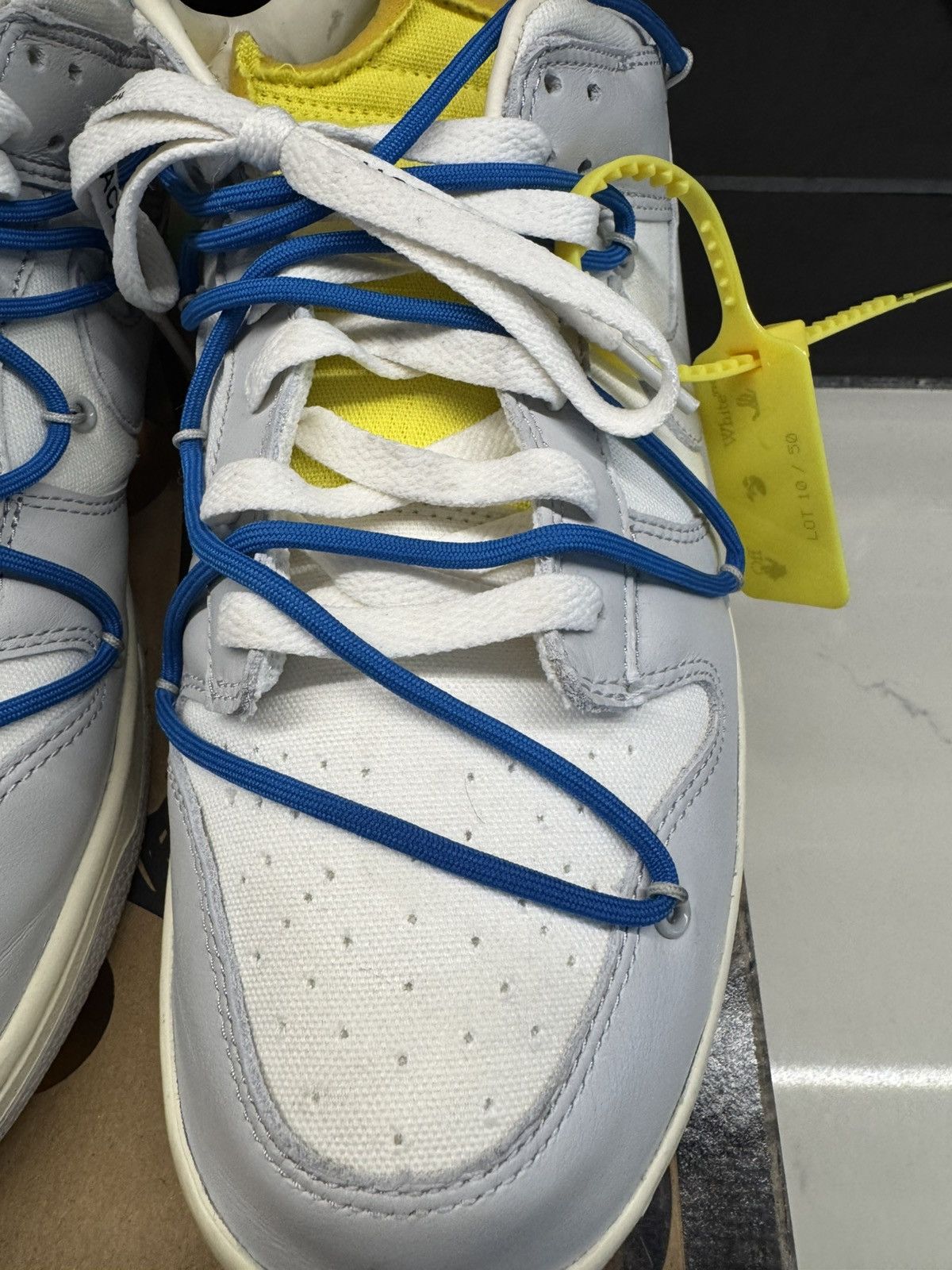 Nike × Off-White Nike x Off-White Dunk Low “Lot 10 of 50” / Blue Lace / US 13 Size US 13 / EU 46 - 4 Thumbnail