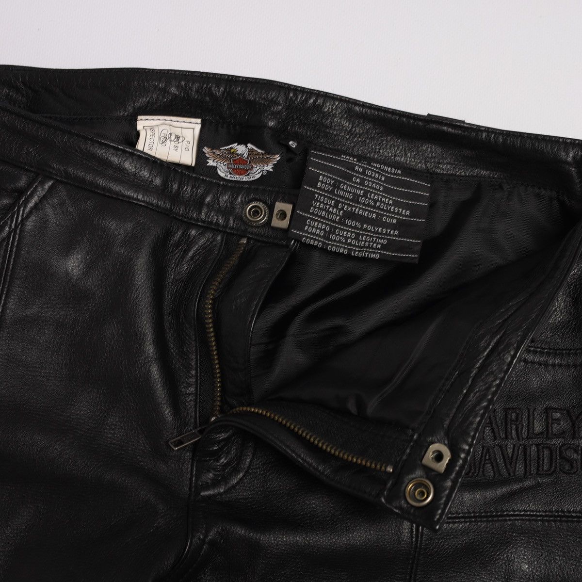 Harley Davidson Harley Davidson Motor Biker Leather Pants Black zip Size 28" / US 6 / IT 42 - 8 Thumbnail