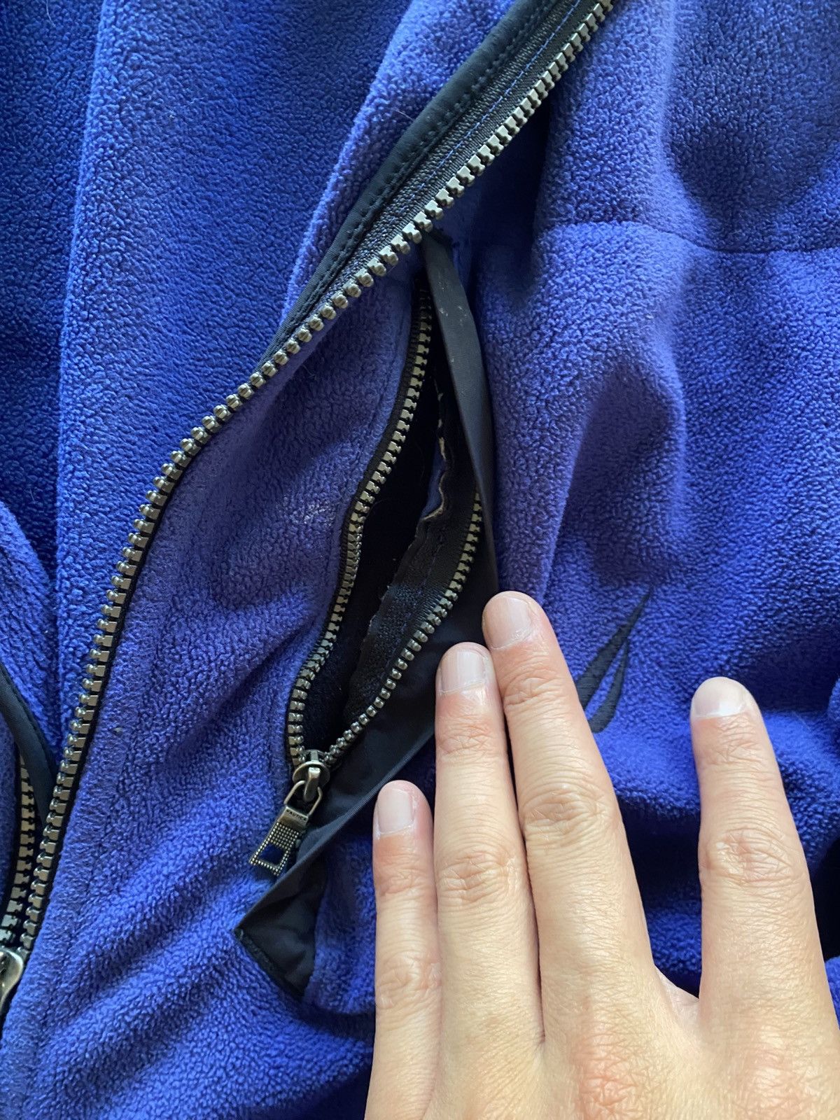 Nautica Vintage Blue Nautica Double Zipper Jacket Fleece Size US L / EU 52-54 / 3 - 3 Thumbnail