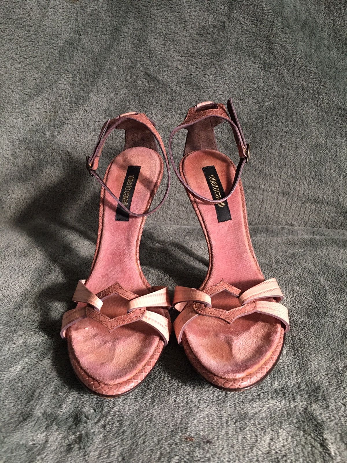 Roberto Cavalli Roberto Cavalli Snakeskin Strappy Leather Heels Sandals EU37 Size US 7 / IT 37 - 5 Thumbnail