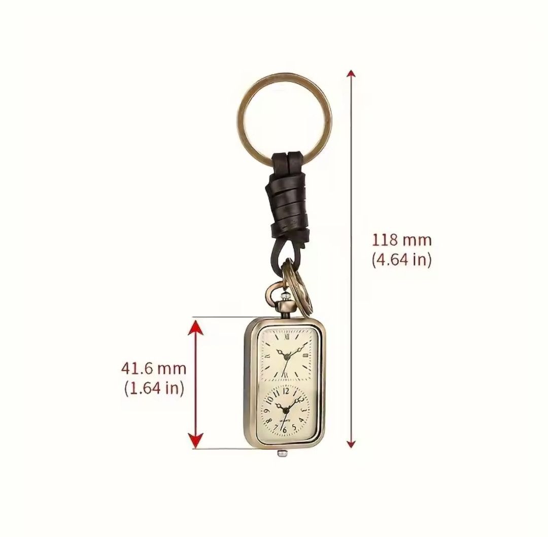 Japanese Brand × Jewelry Bronze Keychain Pocket Watch Square Retro Double Time Size ONE SIZE - 4 Thumbnail
