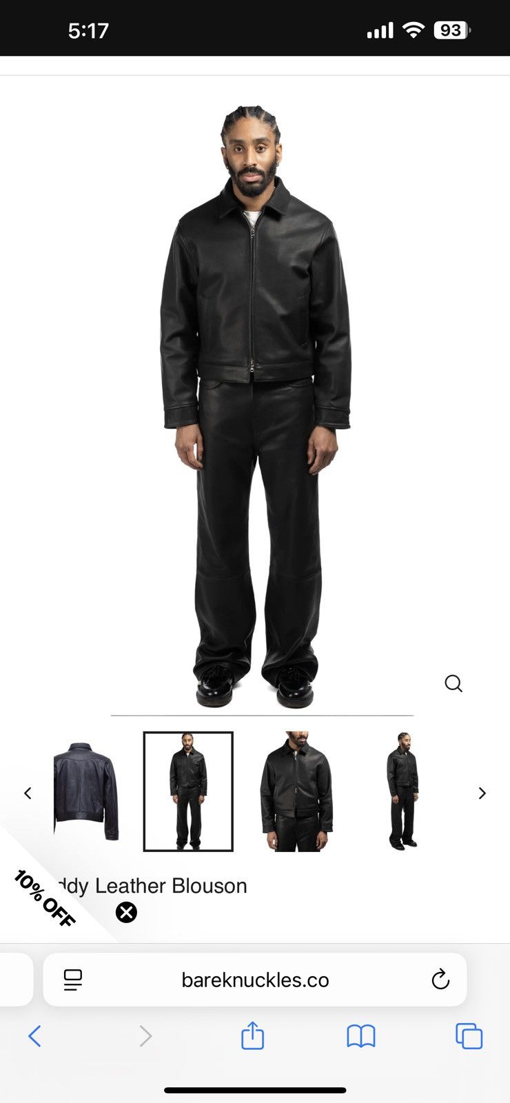 Bare Knuckles Bare Knuckles Freddy Leather Blouson Jacket Size US M / EU 48-50 / 2 - 1 Thumbnail