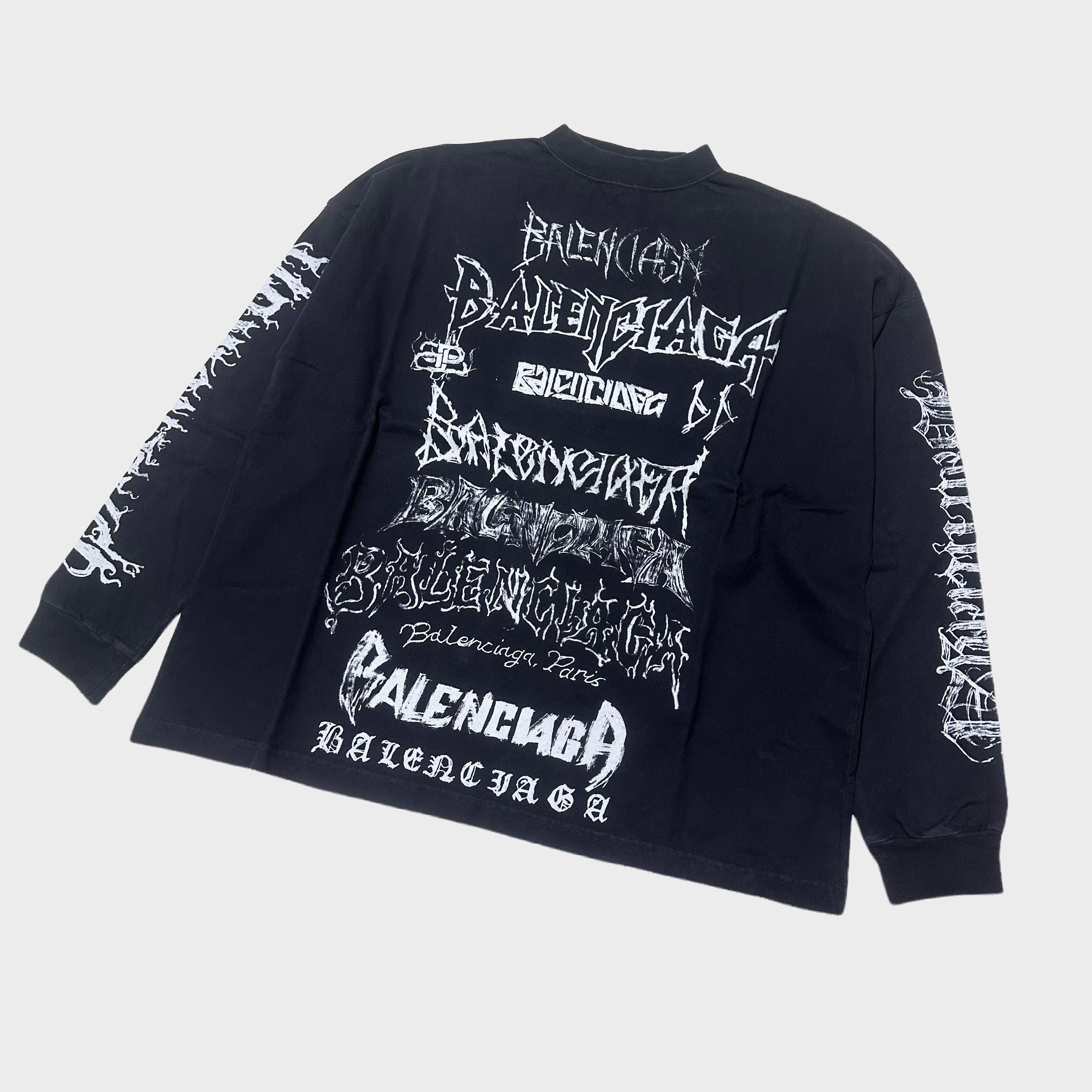 Balenciaga BALENCIAGA size M L medium Long sleeve black tshirt metal Size US M / EU 48-50 / 2 - 5 Thumbnail
