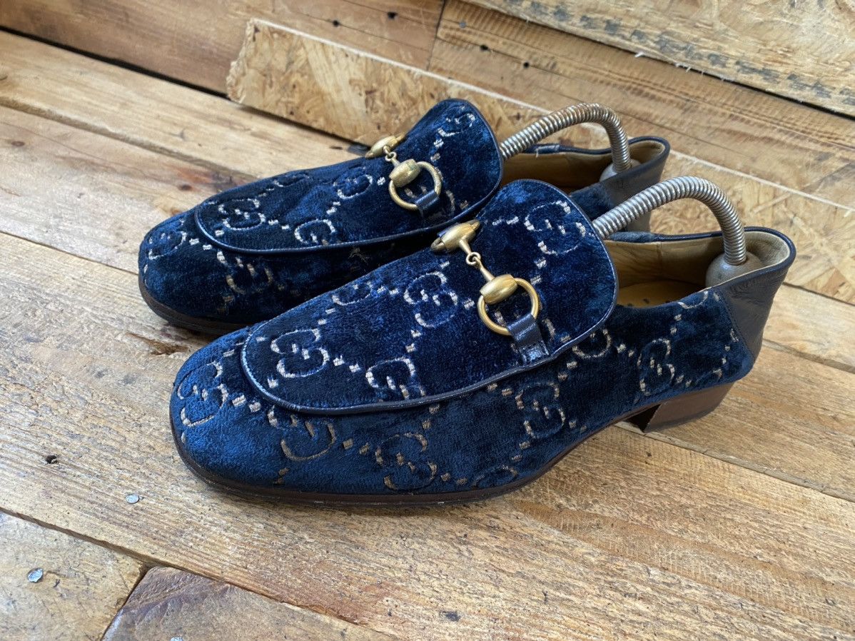 Designer × Gucci Gucci horsebit monogram velvet GG LOGO slip on loafers Uk6 Size US 7 / EU 40 - 6 Thumbnail