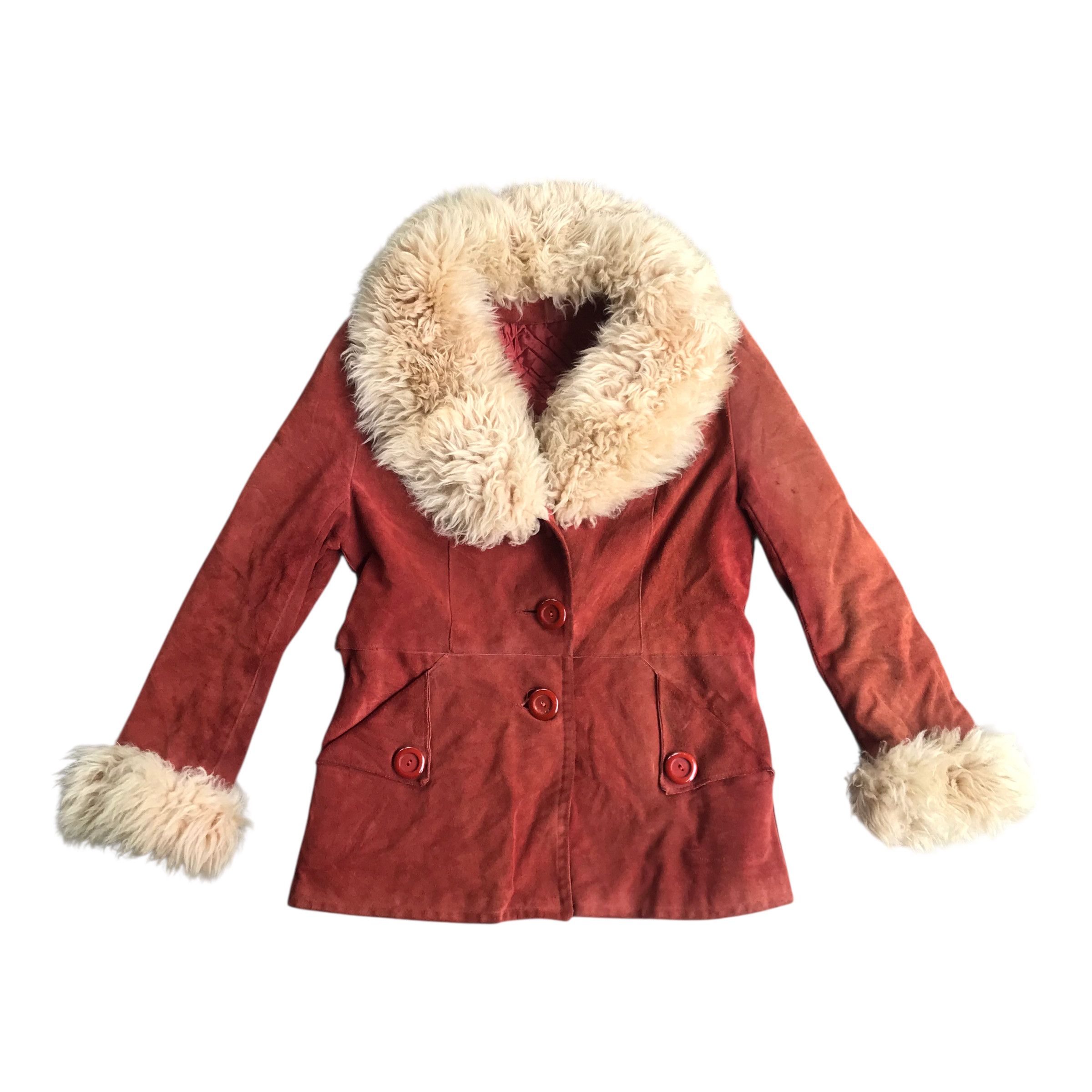 GOA Rare Saga Fox Faux Fur Suede Leather jacket Size US S / EU 44-46 / 1 - 1 Thumbnail