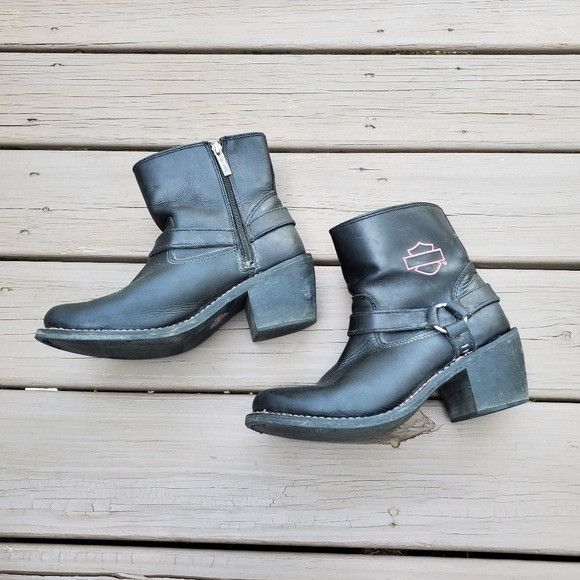 Harley Davidson × Vintage Harley Davidson Wolverine Morgan Black Leather Moto Boots Size US 9.5 / IT 39.5 - 4 Thumbnail