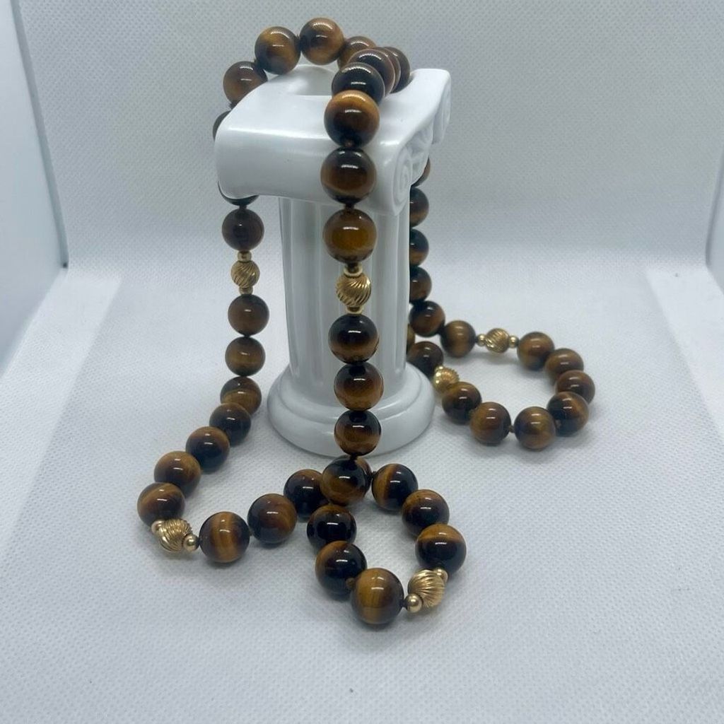 Other Vintage Tiger Eye Single 30” Strand Beaded Necklace Size ONE SIZE - 3 Thumbnail