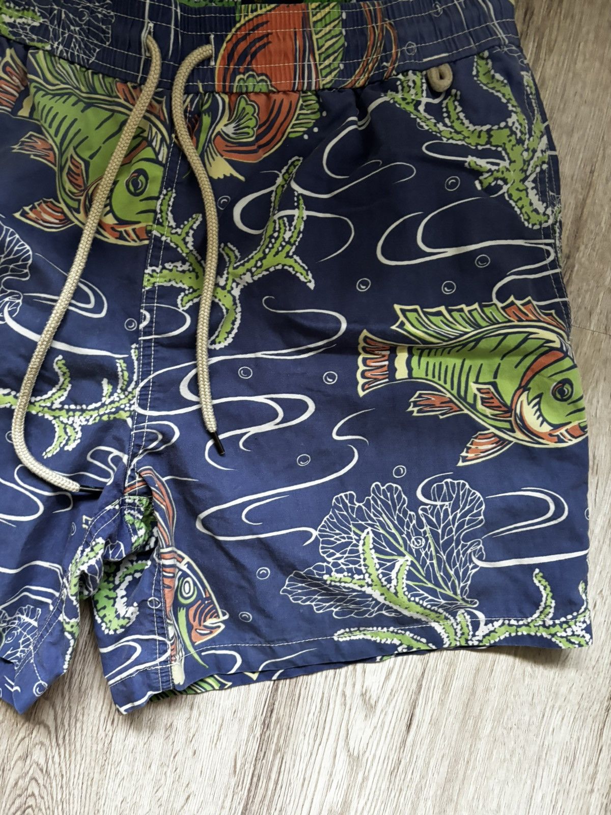 Polo Ralph Lauren Polo Ralph Lauren Blue Fish Print Cargo Swimming Trunks Size US 34 / EU 50 - 4 Thumbnail