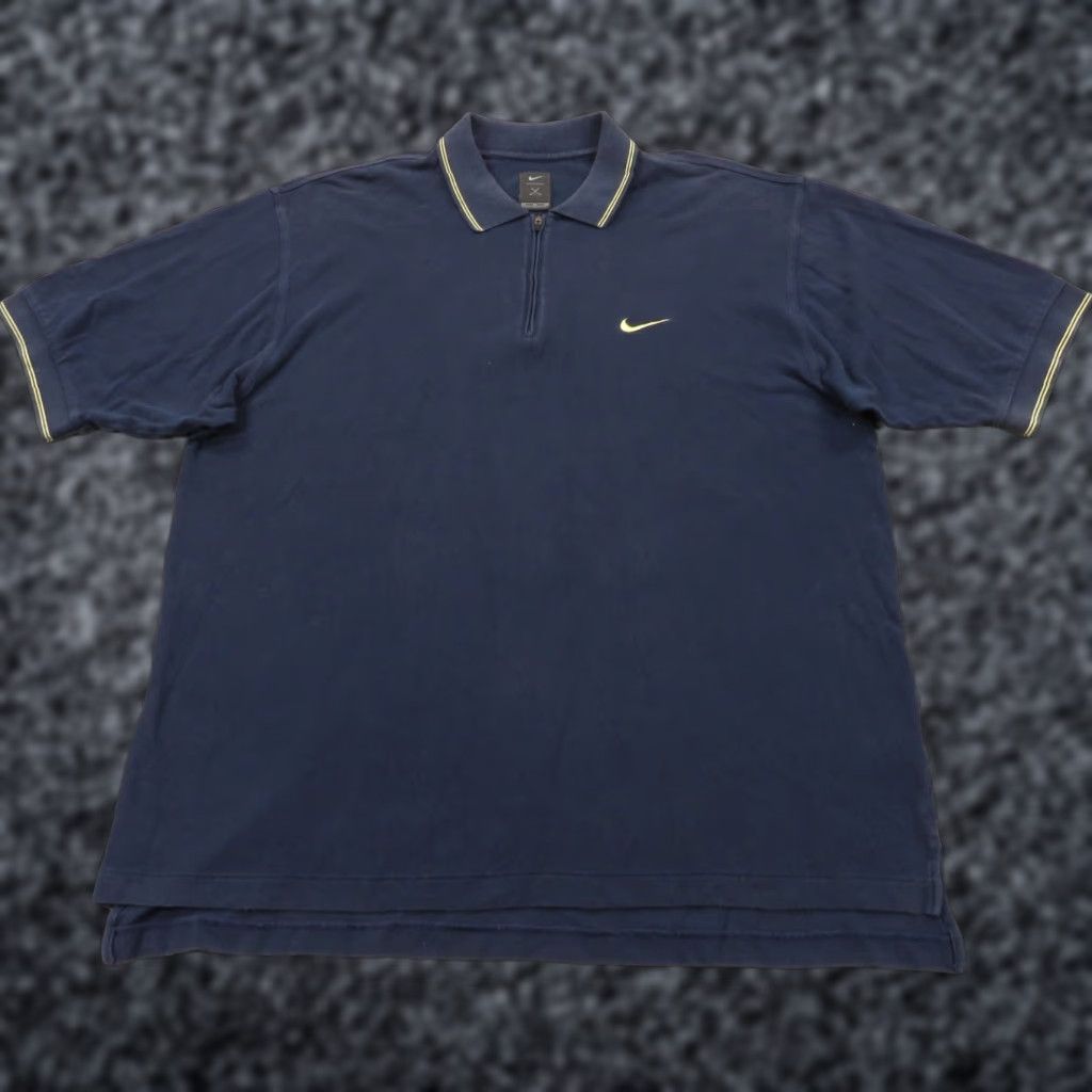 Nike VINTAGE Nike Polo Shirt Mens XL Yin Yang Slam Logo Tiger Woods Check Swoosh 90s Navy Shirt Mens XL Nike Polo 90s Navy Size US XL / EU 56 / 4 - 1 Thumbnail
