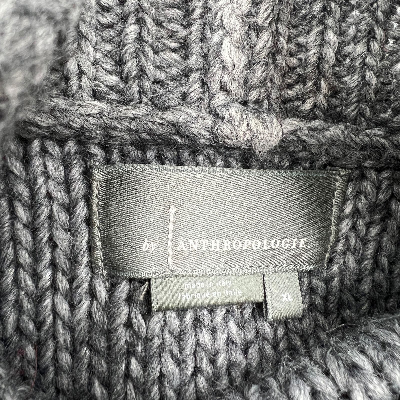 Anthropologie Anthropologie Lottie Sweater Grey Turtleneck Chunky Knit Size XL / US 12-14 / IT 48-50 - 3 Thumbnail