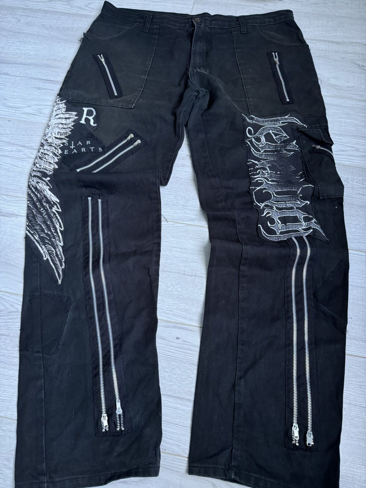 Designer × Japanese Brand × Vintage Vintage Multi Zip baggy Rap pants Tiger logo Size US 38 / EU 54 - 2 Thumbnail