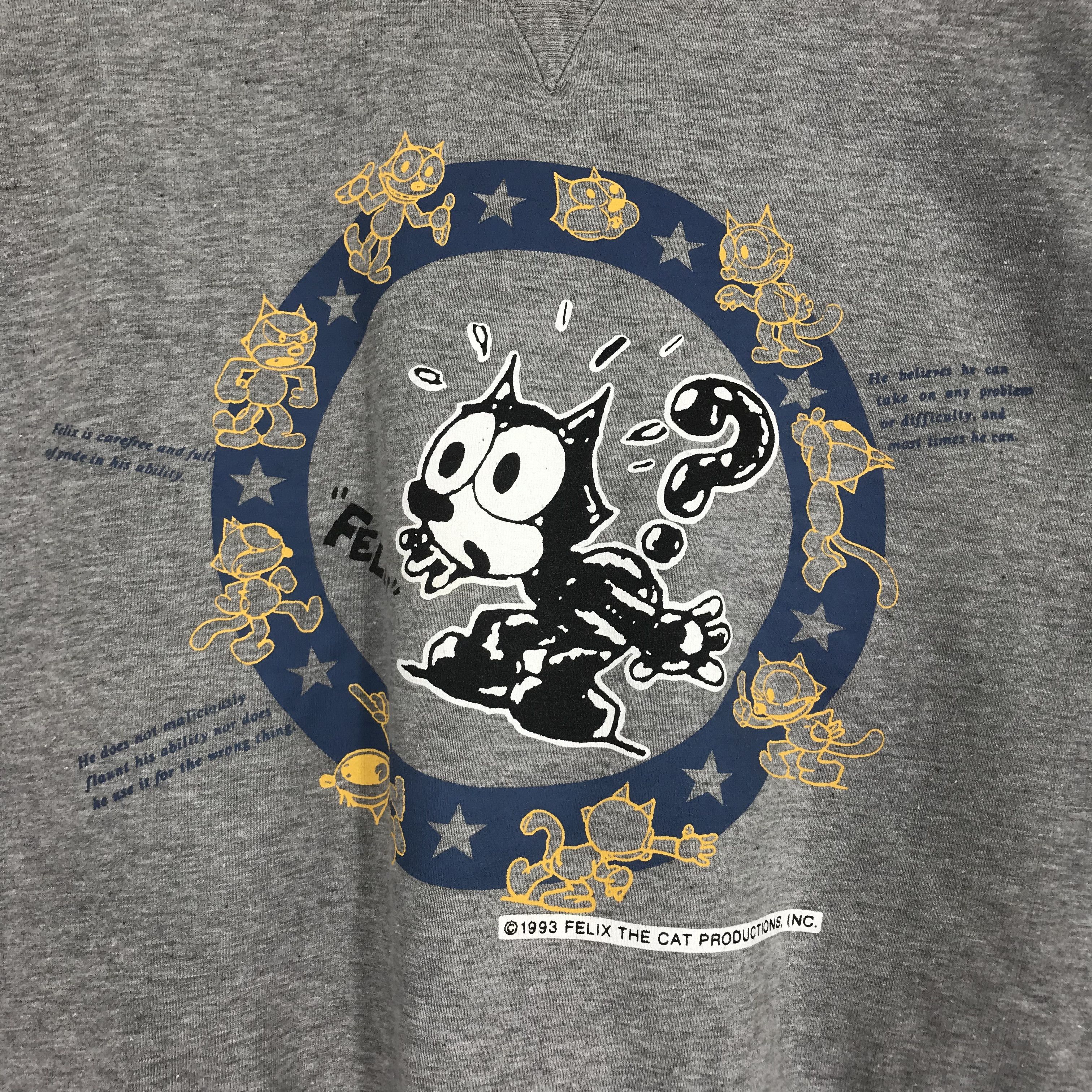 Felix Vintage 90s Felix The Cat Gray Sweatshirts - 129 Size US M / EU 48-50 / 2 - 3 Thumbnail