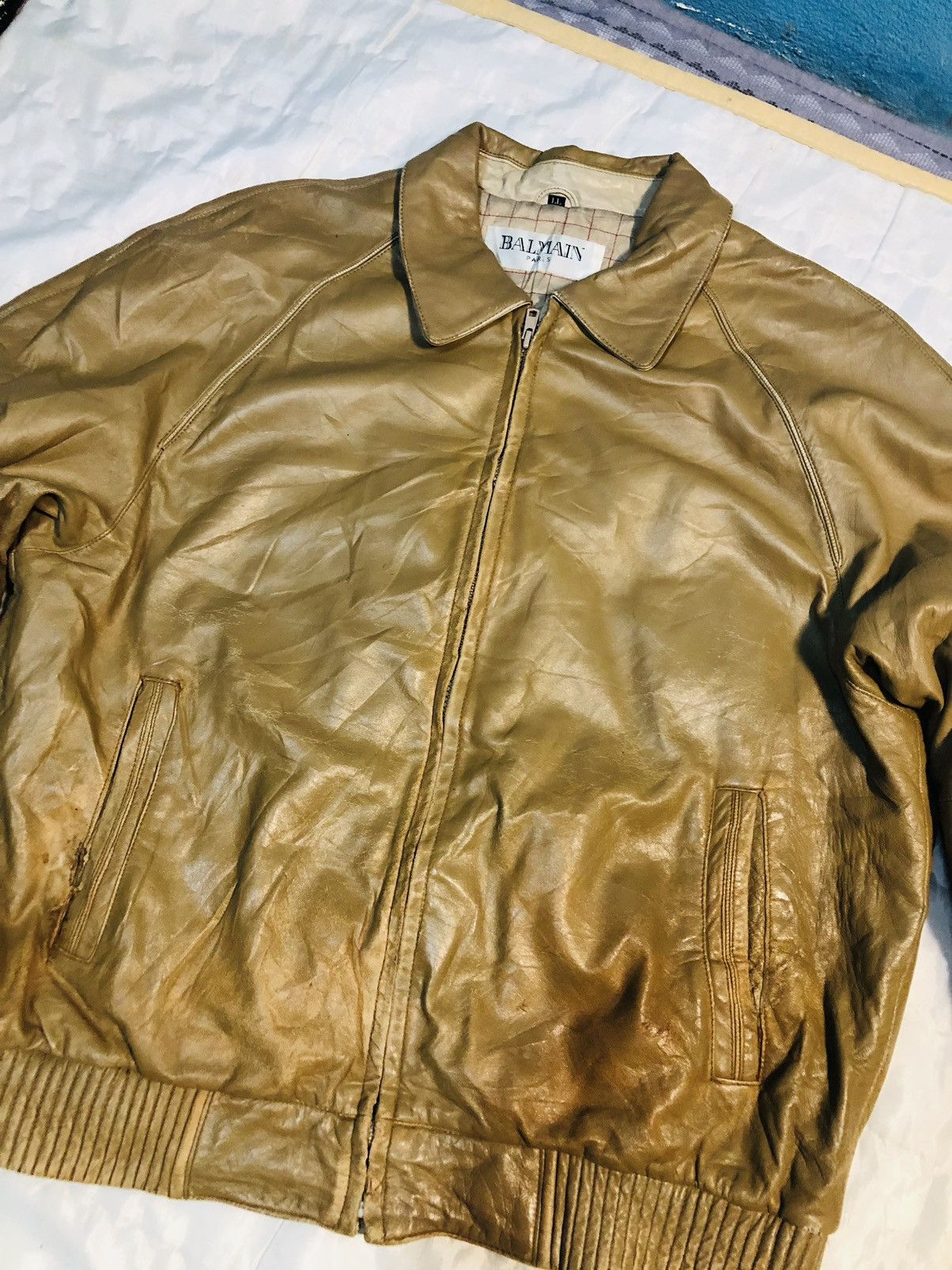 Balmain × Vintage Balmain Leather Jacket Zippered (11) Size US XXL / EU 58 / 5 - 3 Thumbnail