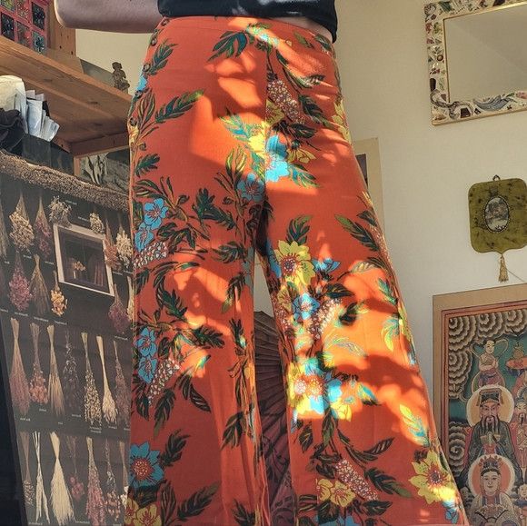 Free People Free People Tropical Hawaiian Flowers Beach Pants - Size 0 Size 25" / US 0 / IT 36 - 3 Thumbnail