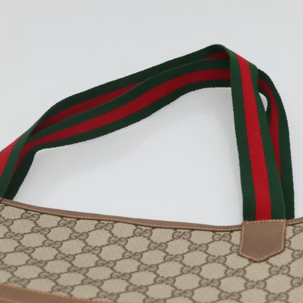 Gucci GUCCI GG Supreme Web Sherry Line Tote Bag Pvc Beige 002 904 Size ONE SIZE - 8 Thumbnail