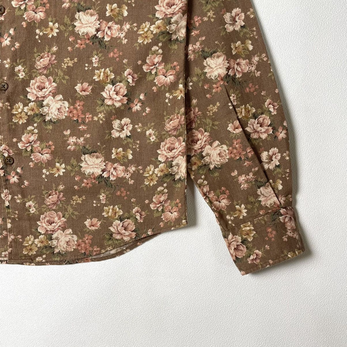 Japanese Brand Tornado Mart Flowers Linen Long Sleeve Shirt Size US M / EU 48-50 / 2 - 4 Thumbnail
