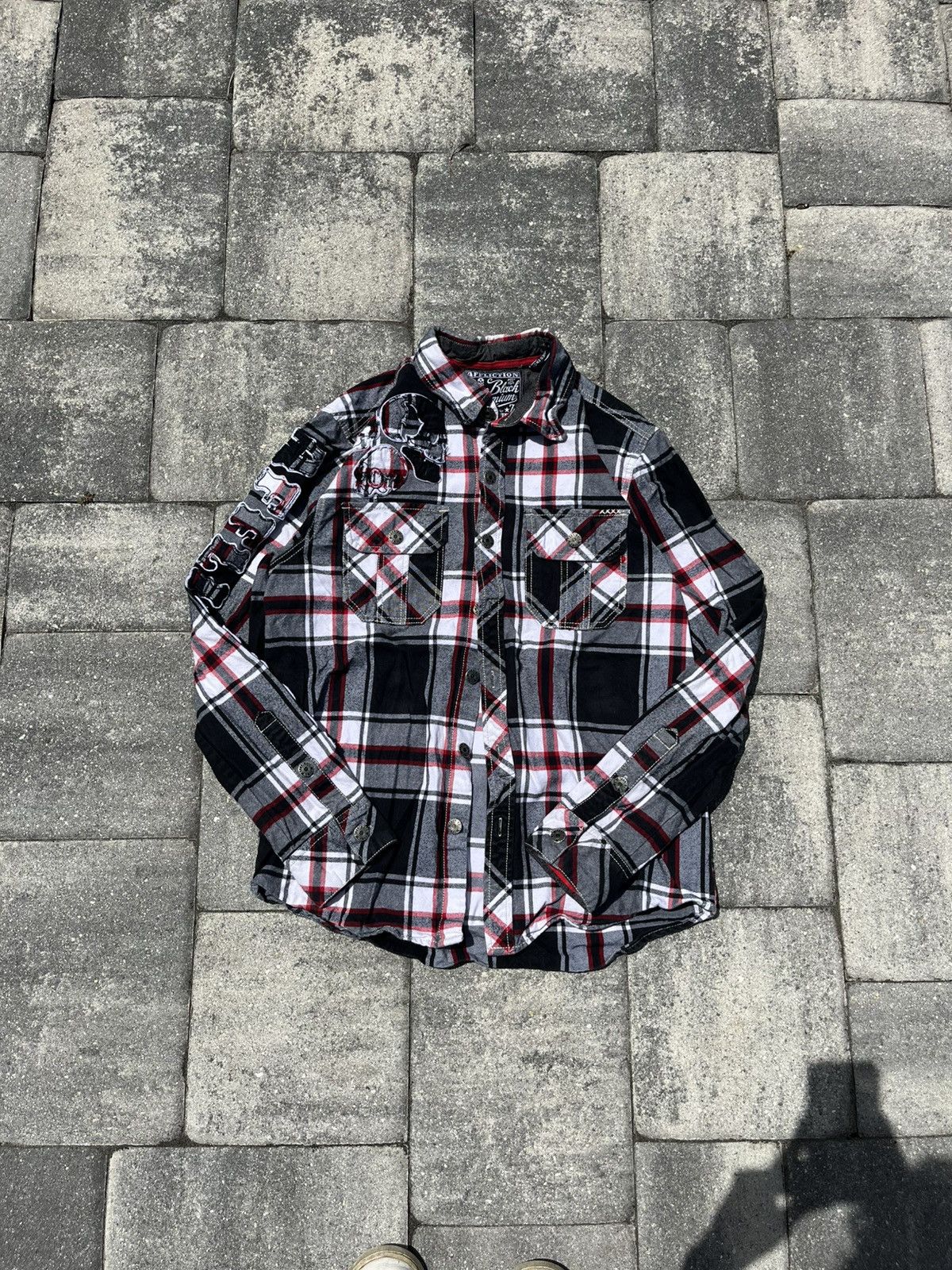 Other × Vintage Vintage Y2K Skater Affliction Skull Long Sleeve Button Up Size US L / EU 52-54 / 3 - 1 Thumbnail