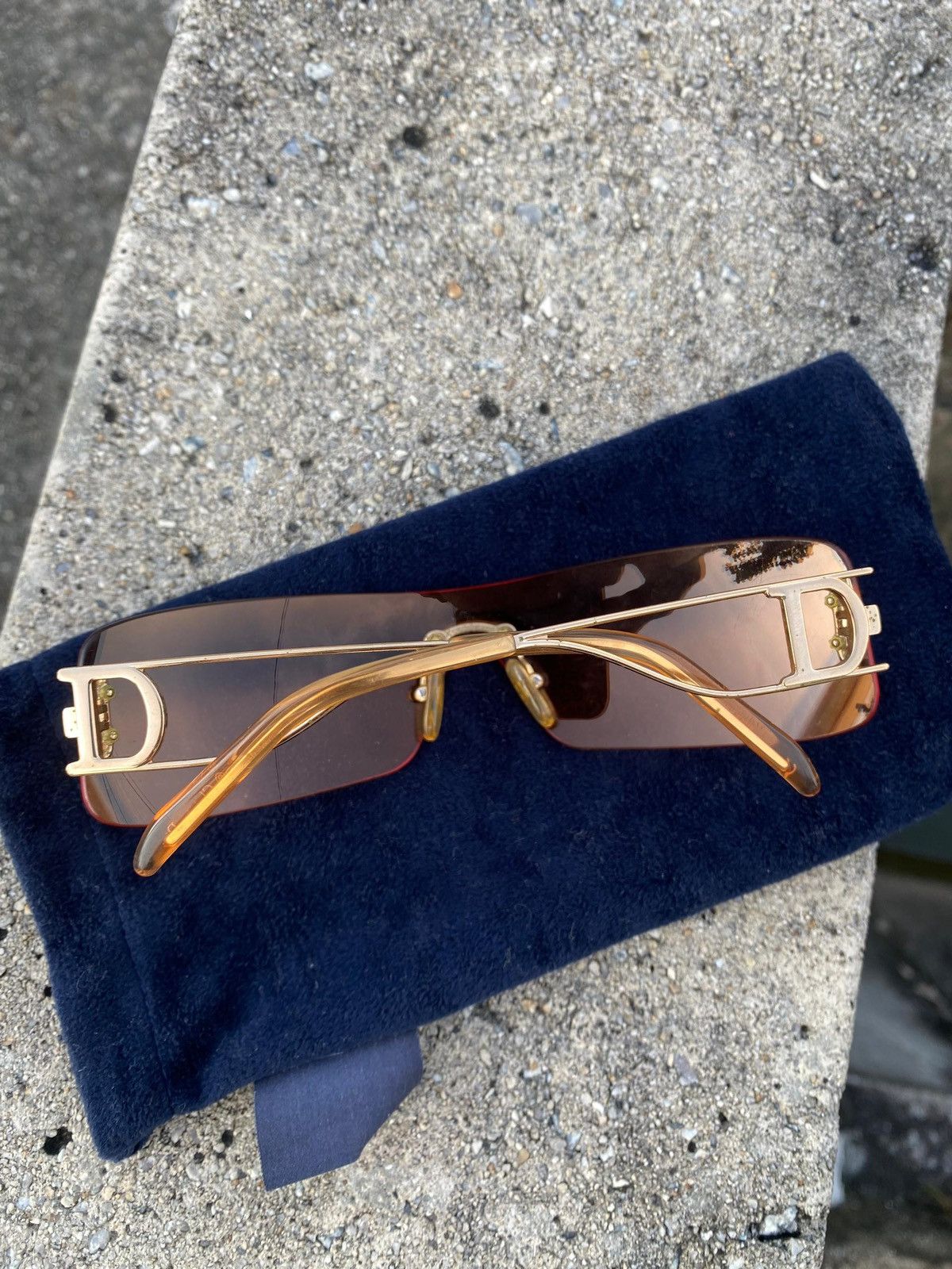 Christian Dior Monsieur Vintage Dior Miss Diorella Bronze Shield Sunglasses Size ONE SIZE - 10 Thumbnail