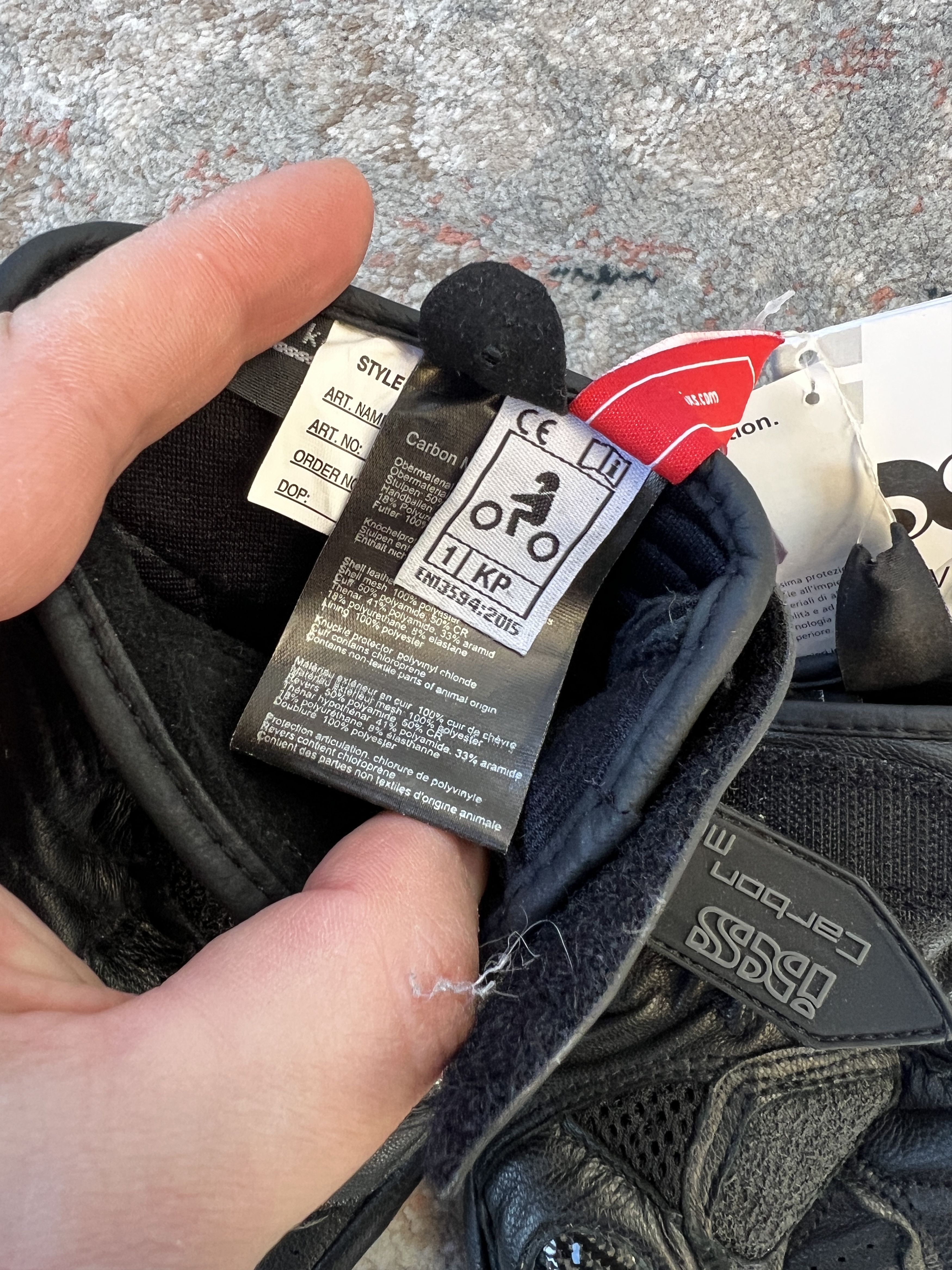 Other IXS Carbon Mesh 3 Gloves Size ONE SIZE - 6 Thumbnail