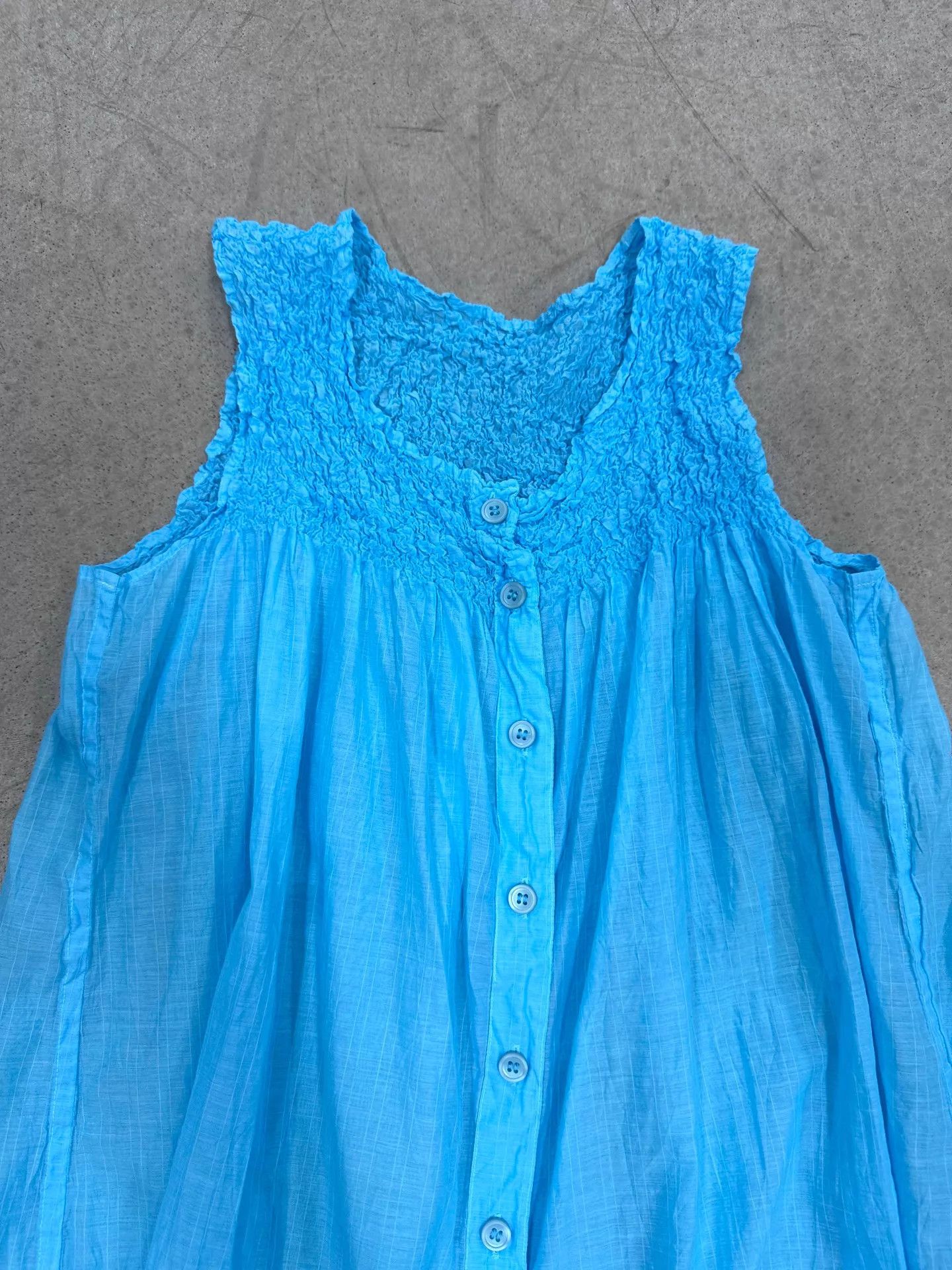 Issey Miyake Issey Miyake Me Pleated Water Blue Top Size ONE SIZE - 7 Thumbnail