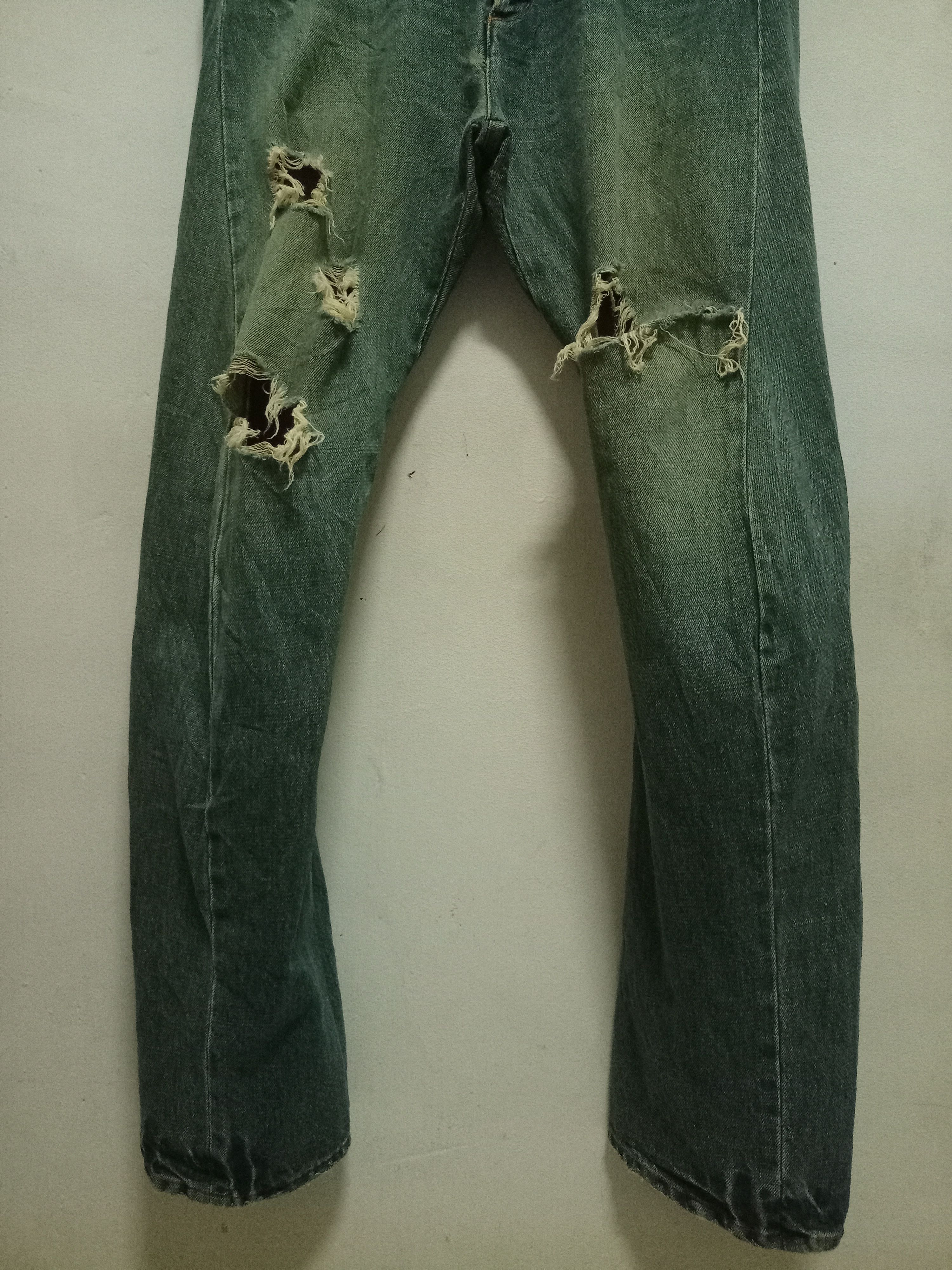 Japanese Brand Vintage Vertigo Design Sick Mud Wash Distressed Curve Jeans Size US 34 / EU 50 - 5 Thumbnail