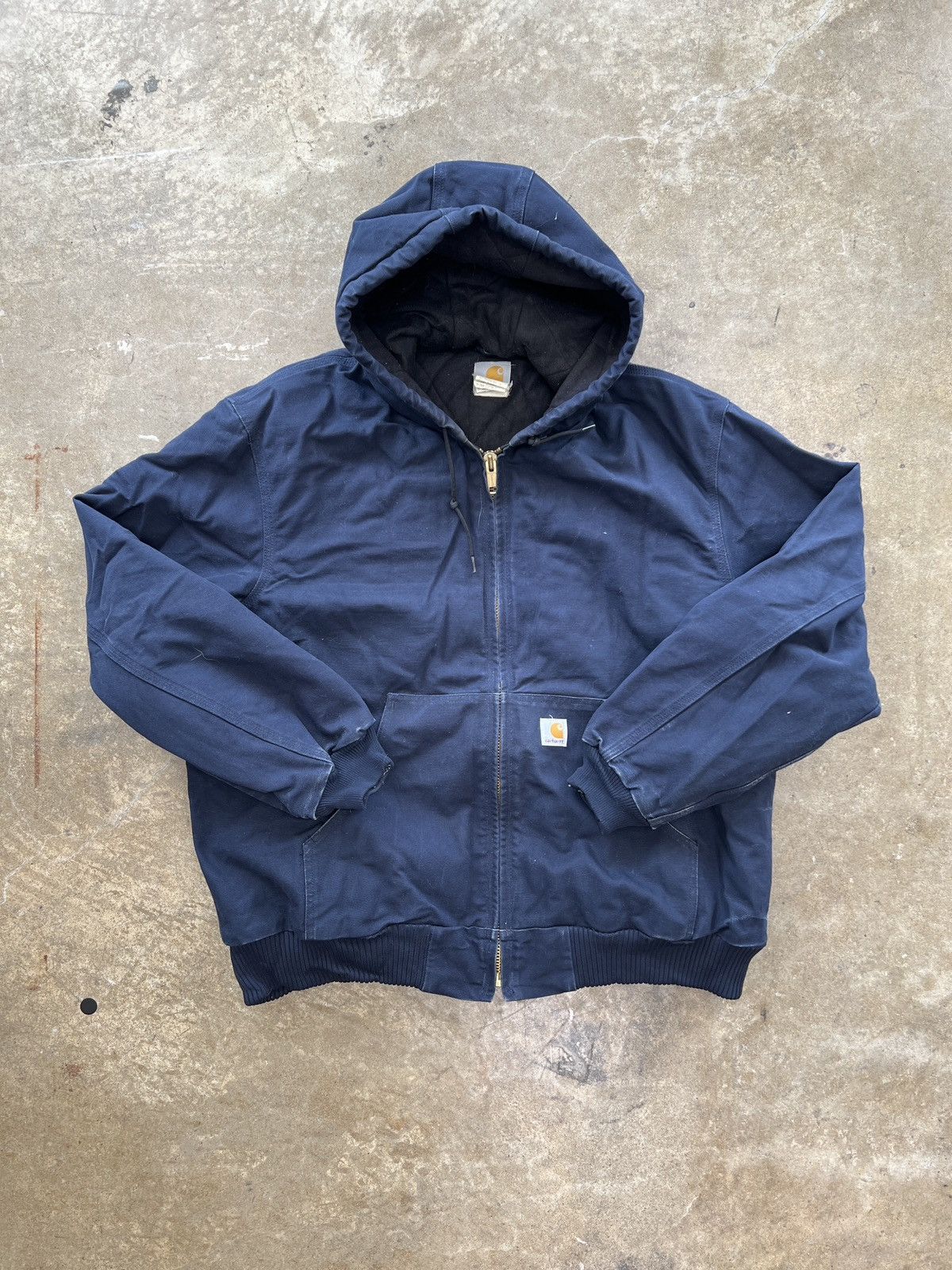 Carhartt Vintage Carhartt Zip Up Hooded MiUSA Jacket Navy Size US XL / EU 56 / 4 - 2 Thumbnail