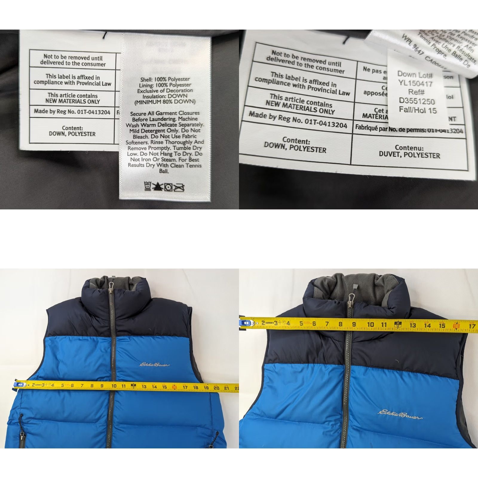 Eddie Bauer Eddie Bauer EB650 Goose Down Vest Men’s Small Black Blue Full Zip Outdoor Vest Size US S / EU 44-46 / 1 - 8 Thumbnail