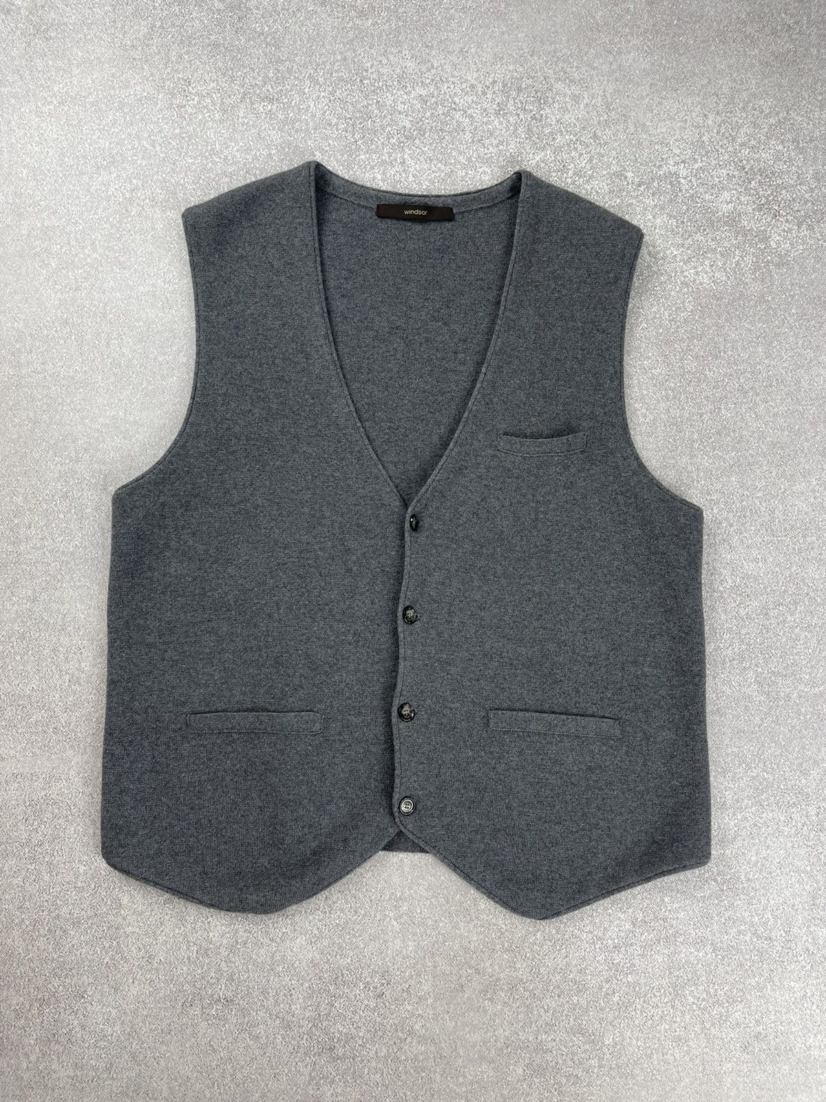 Designer Windsor Wool Vest Gilet Men’s Size 54 Size US L / EU 52-54 / 3 - 1 Thumbnail