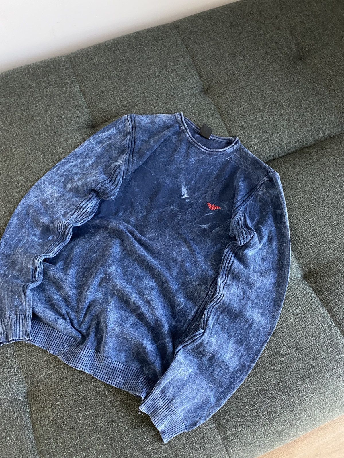 Armani Vintage Armani Sweater Faded Washed Slim Japanese Avant Gard Size US M / EU 48-50 / 2 - 2 Thumbnail