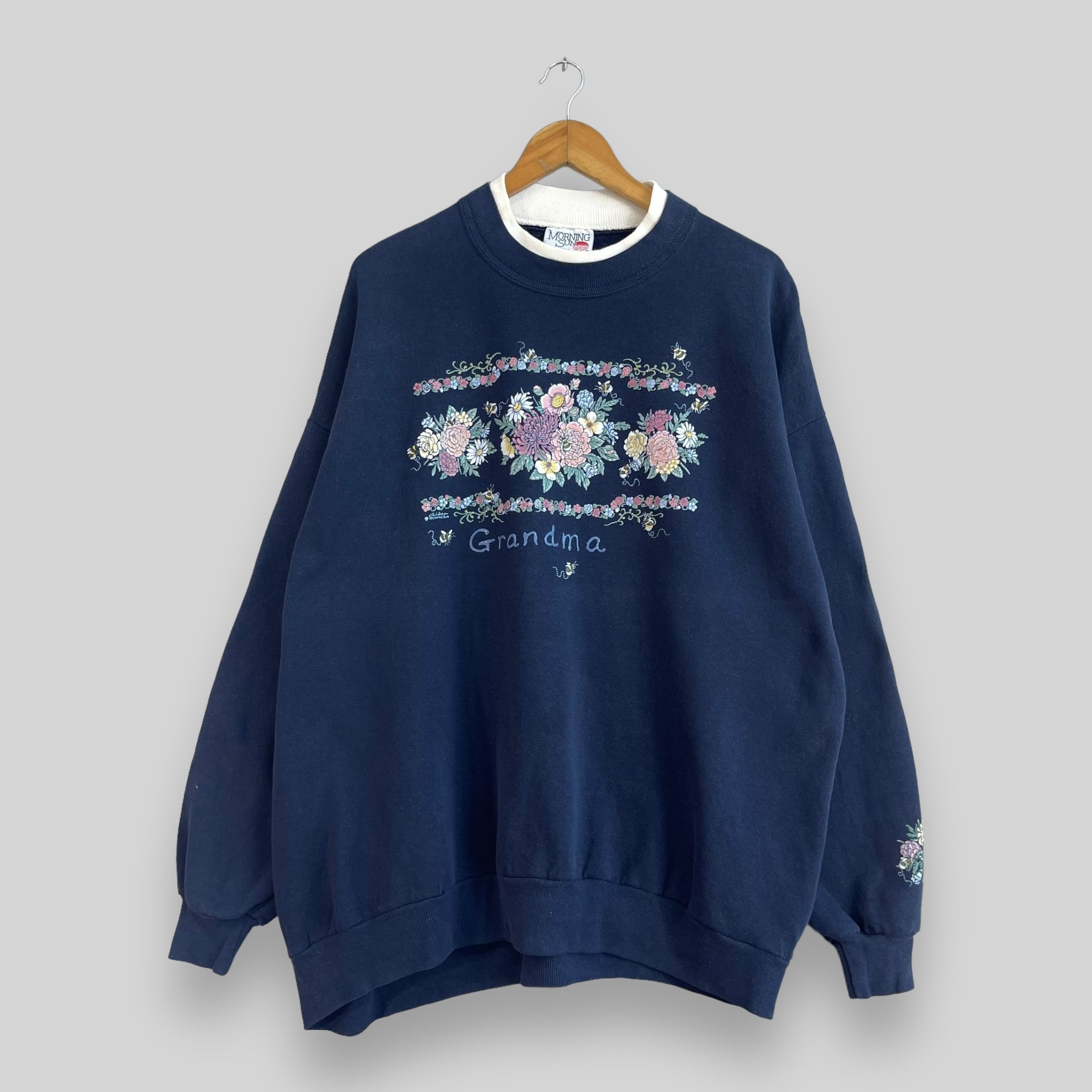 Vintage Vintage GRANDMA Spellout Floral Garden Sweatshirt Size US XXL / EU 58 / 5 - 1 Thumbnail