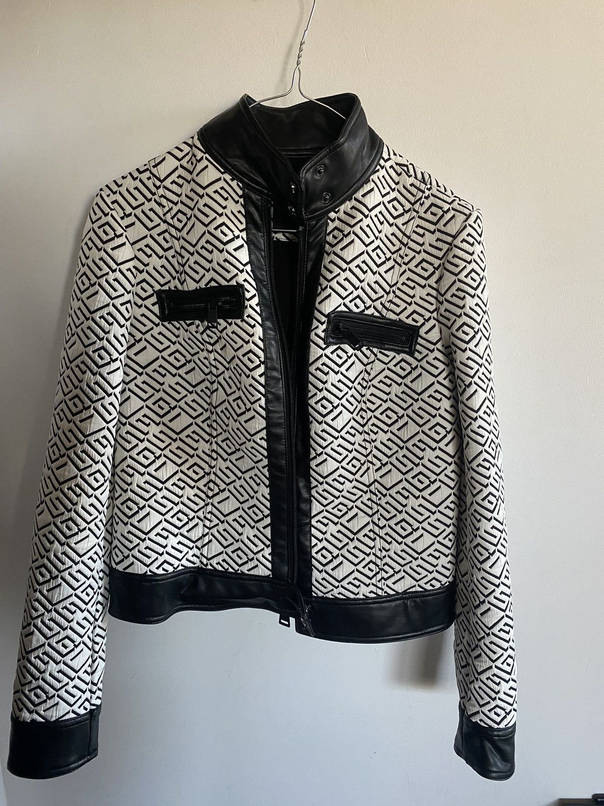 image of Guess X Black And White X Jacket in Black/White, Women's (Size Small)